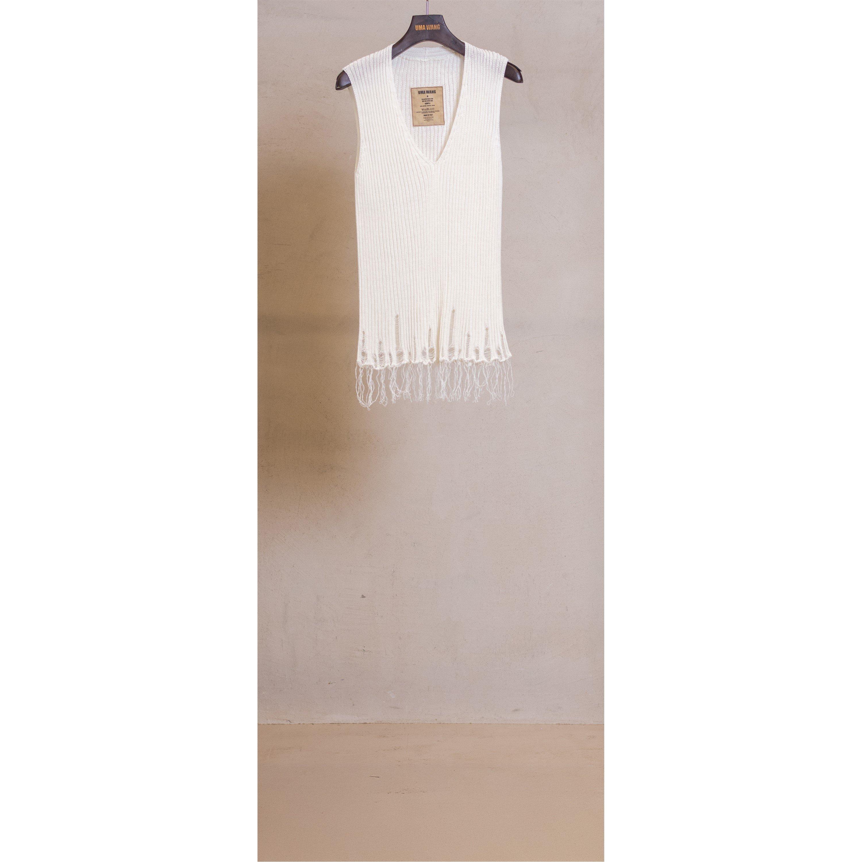 Off White - Uma Wang - Women's V Neck Top Knitted Sweater Vest