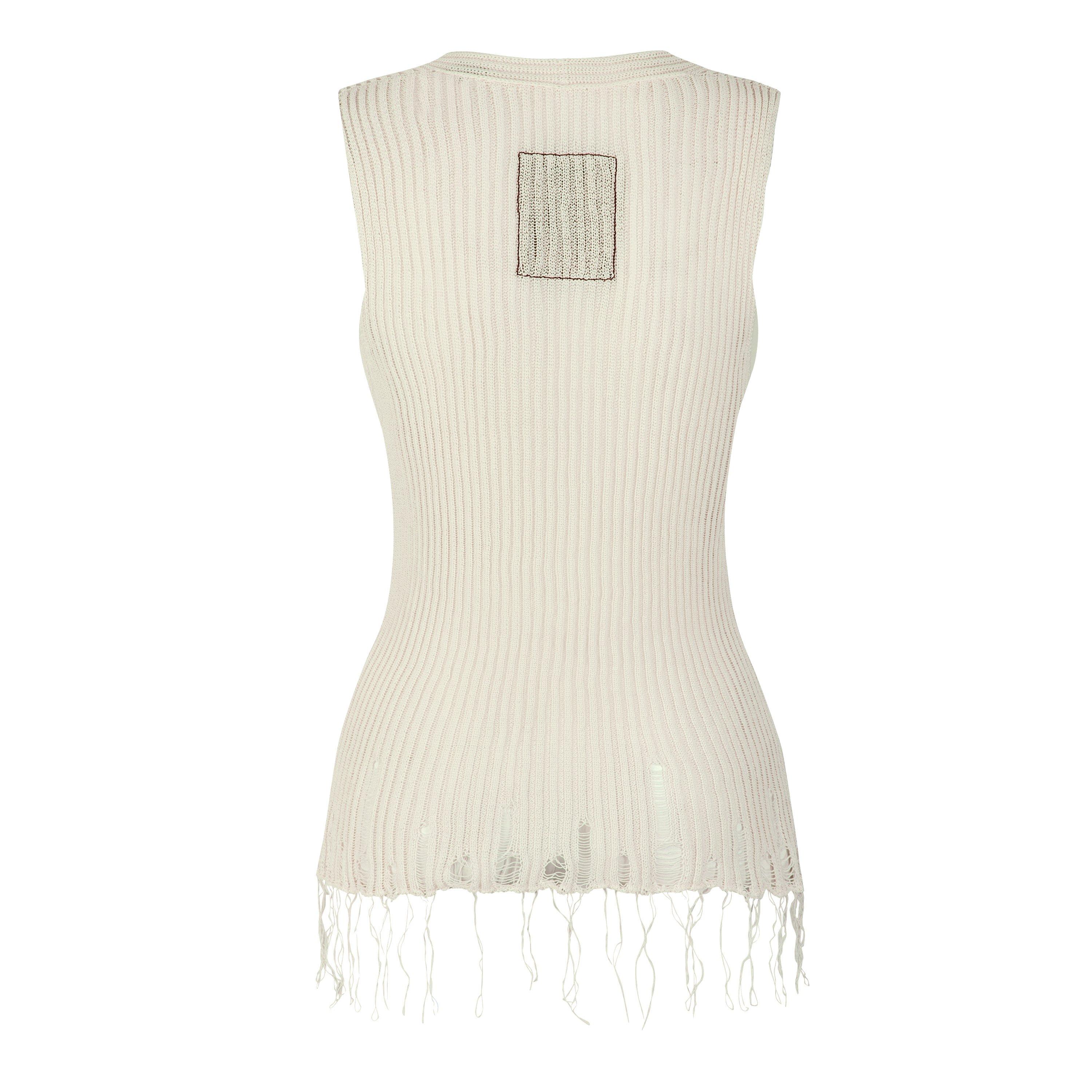 Off White - Uma Wang - Women's V Neck Top Knitted Sweater Vest - 2