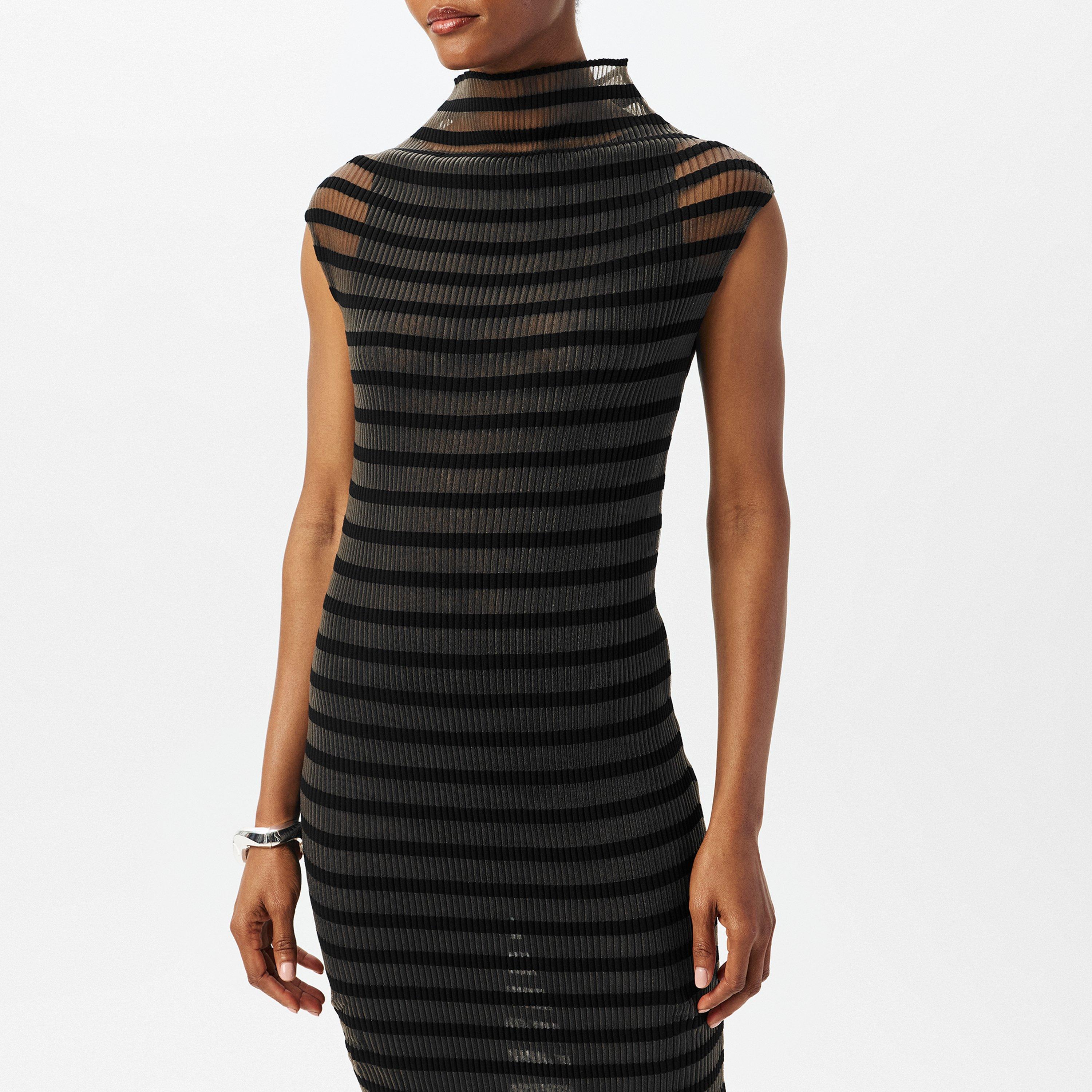 Black - Jean Paul Gaultier - The Mariniere Striped Black Dress - 3