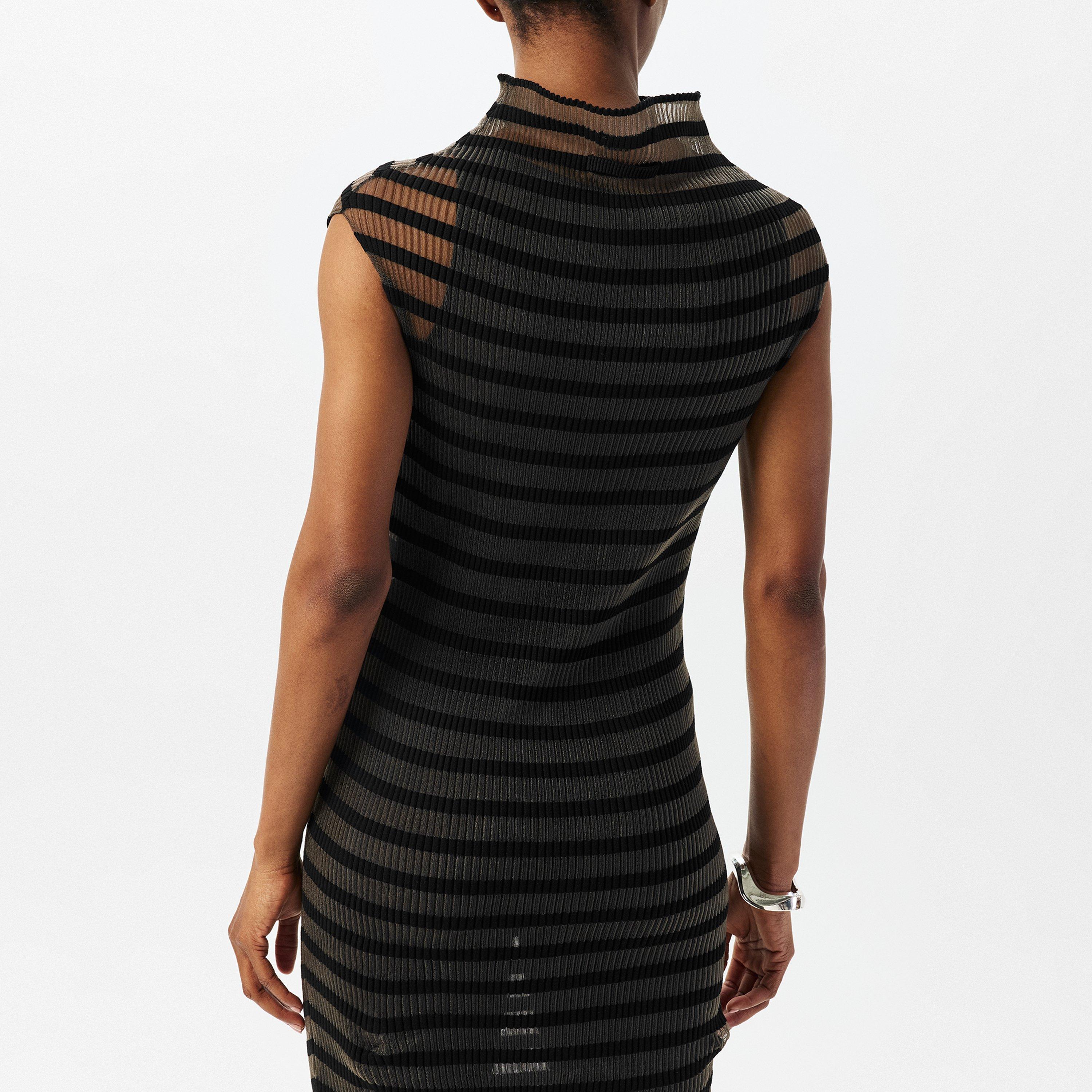 Black - Jean Paul Gaultier - The Mariniere Striped Black Dress - 4