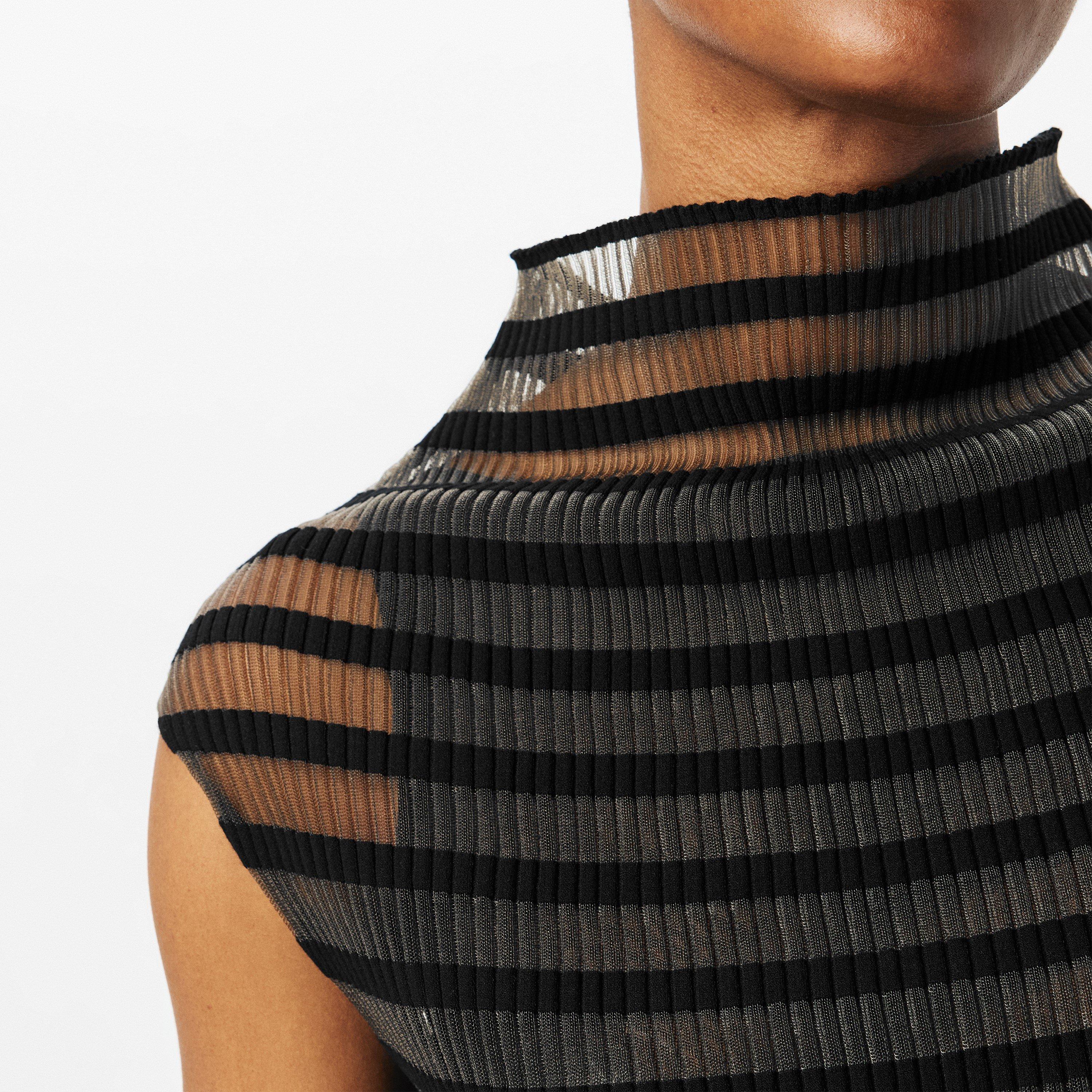 Black - Jean Paul Gaultier - The Mariniere Striped Black Dress - 5