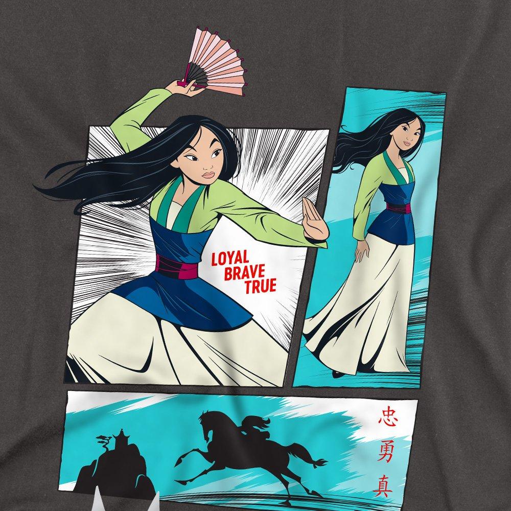 Charcoal - Disney - Mulan Action Panels Long Sleeve T-Shirt Charcoal - 2