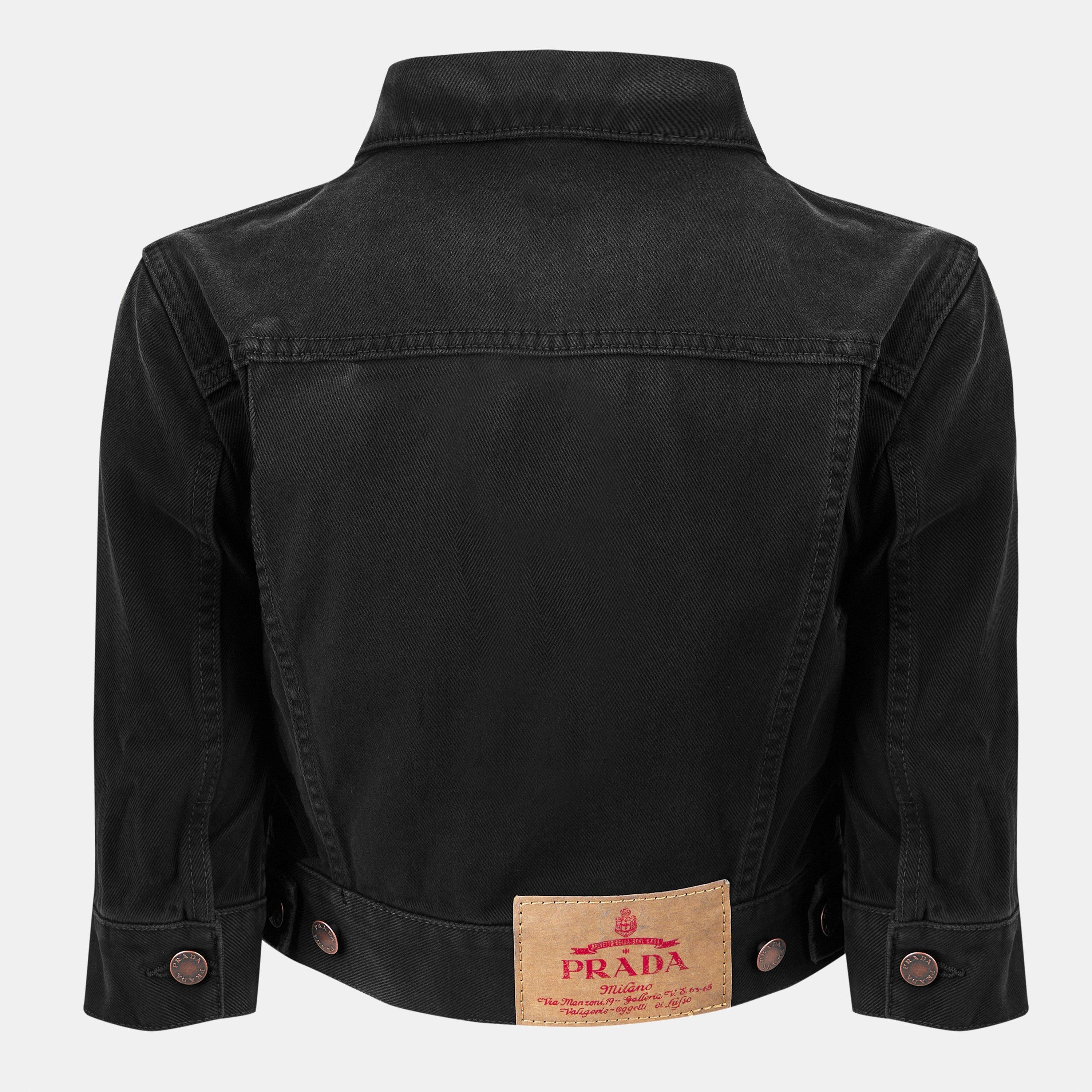 Nero - Prada - Women's  Cropped Cotton Denim Jacket - 2