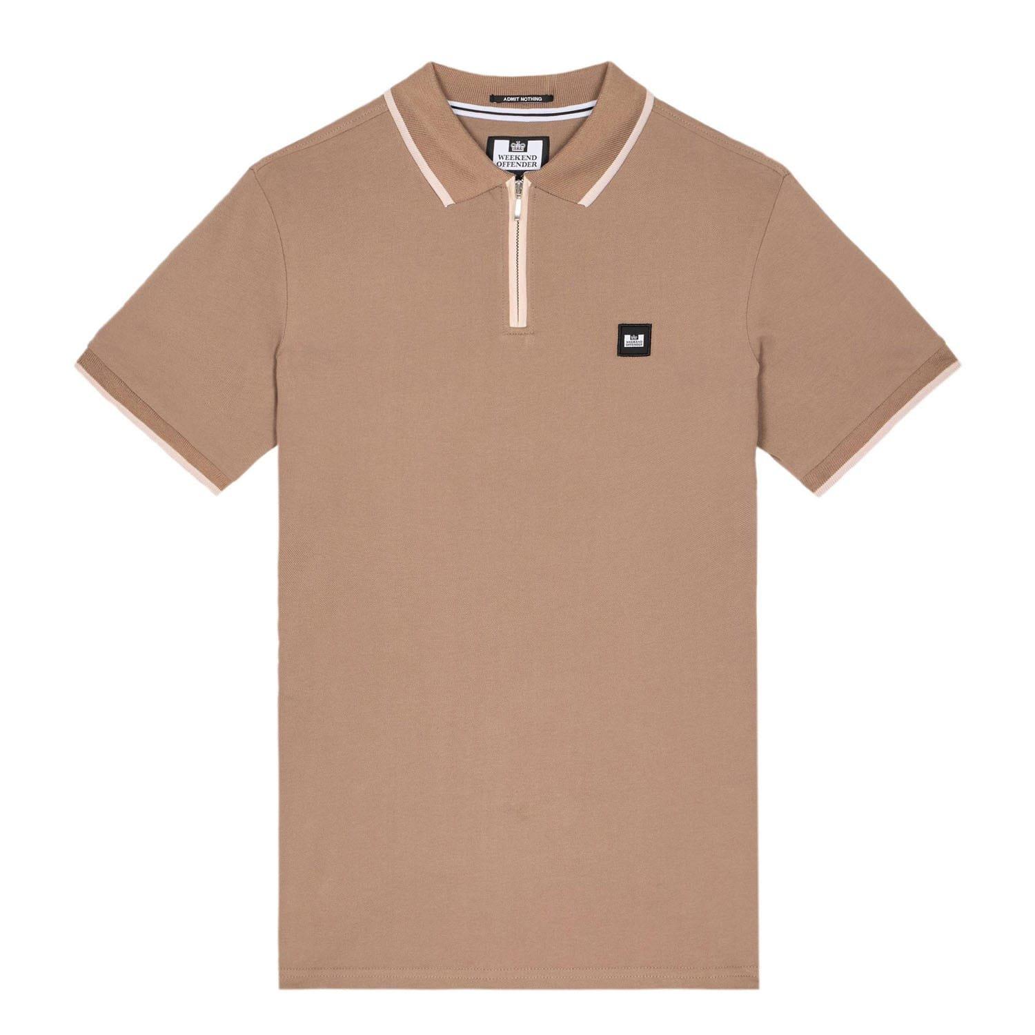 Brown - Weekend Offender - Shore Zipped Polo Shirt - 3