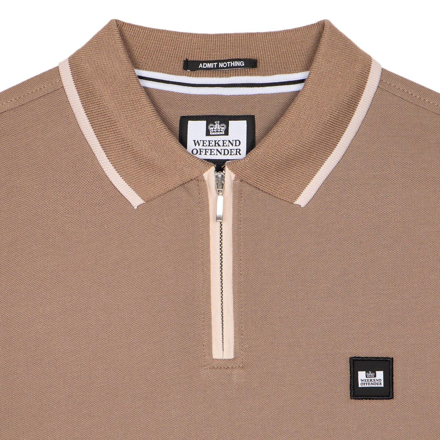 Brown - Weekend Offender - Shore Zipped Polo Shirt - 4