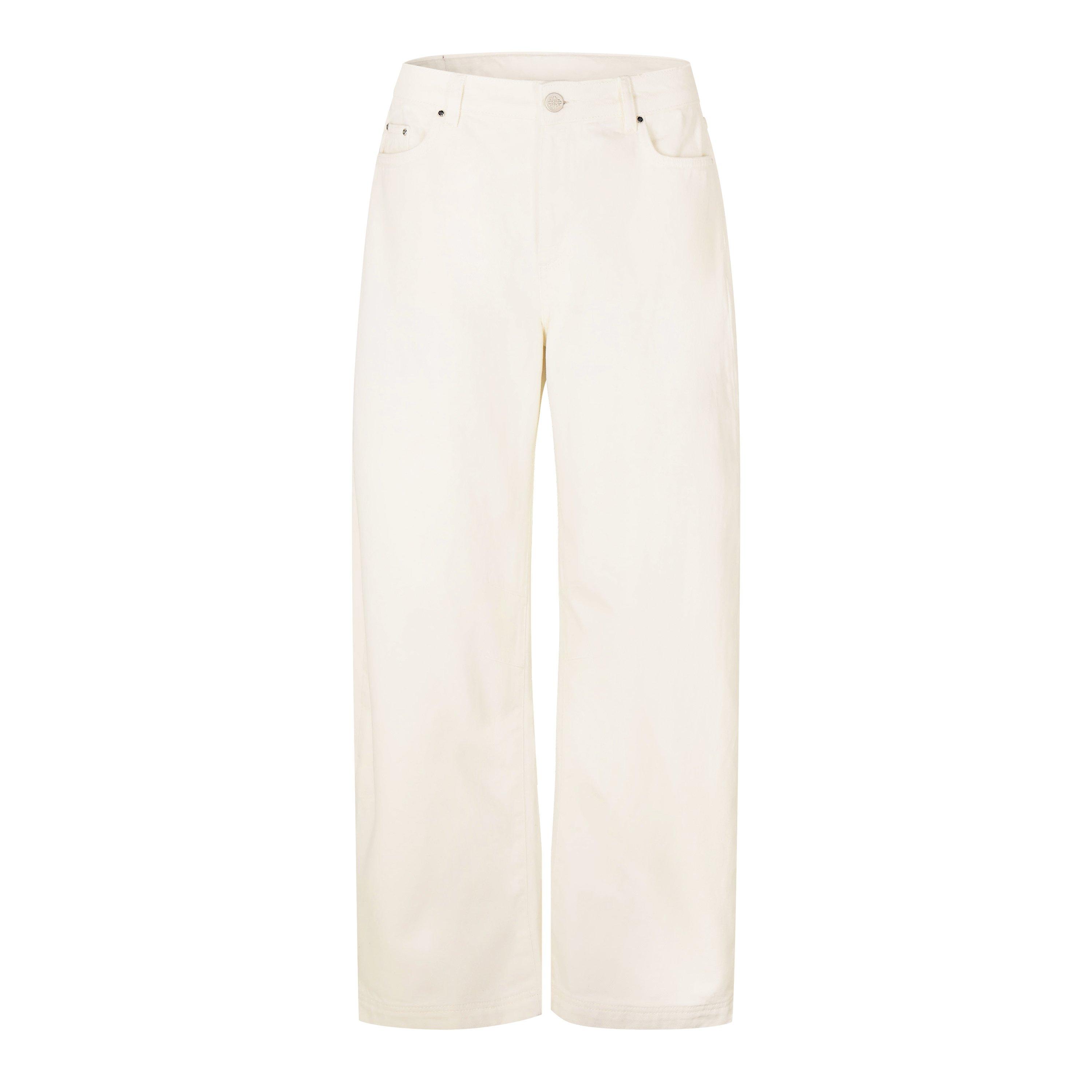 Ecru - The Couture Club - Women's Barrel Wide Leg Jeans - 1