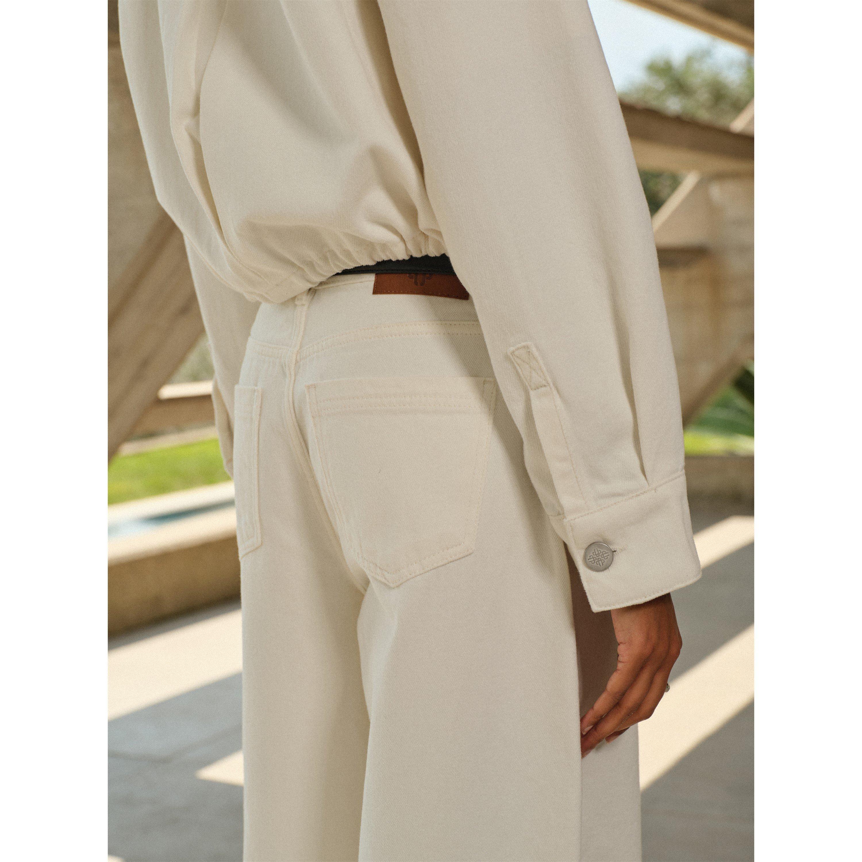 Ecru - The Couture Club - Women's Barrel Wide Leg Jeans - 4