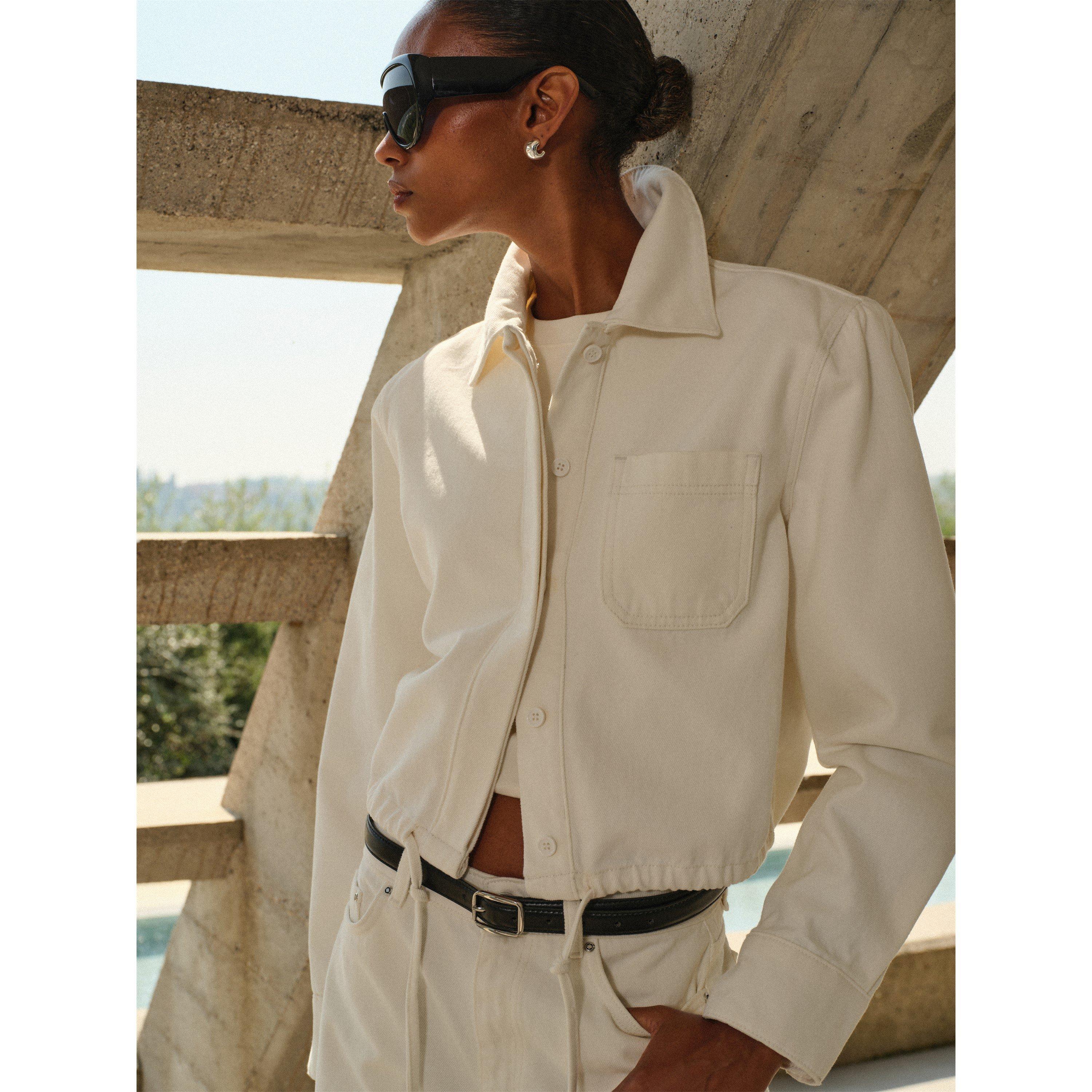 Ecru - The Couture Club - Women's Barrel Wide Leg Jeans - 5