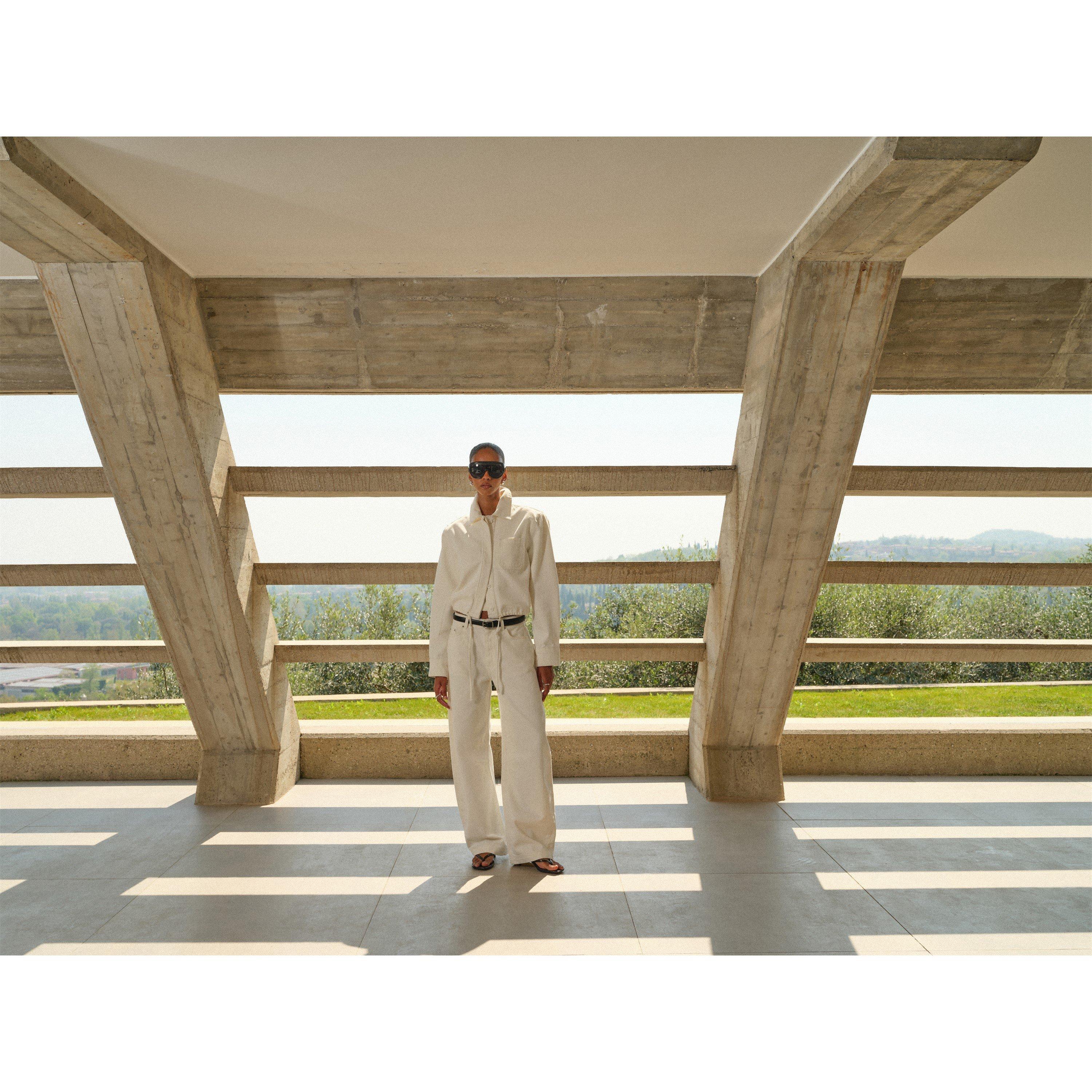 Ecru - The Couture Club - Women's Barrel Wide Leg Jeans - 6