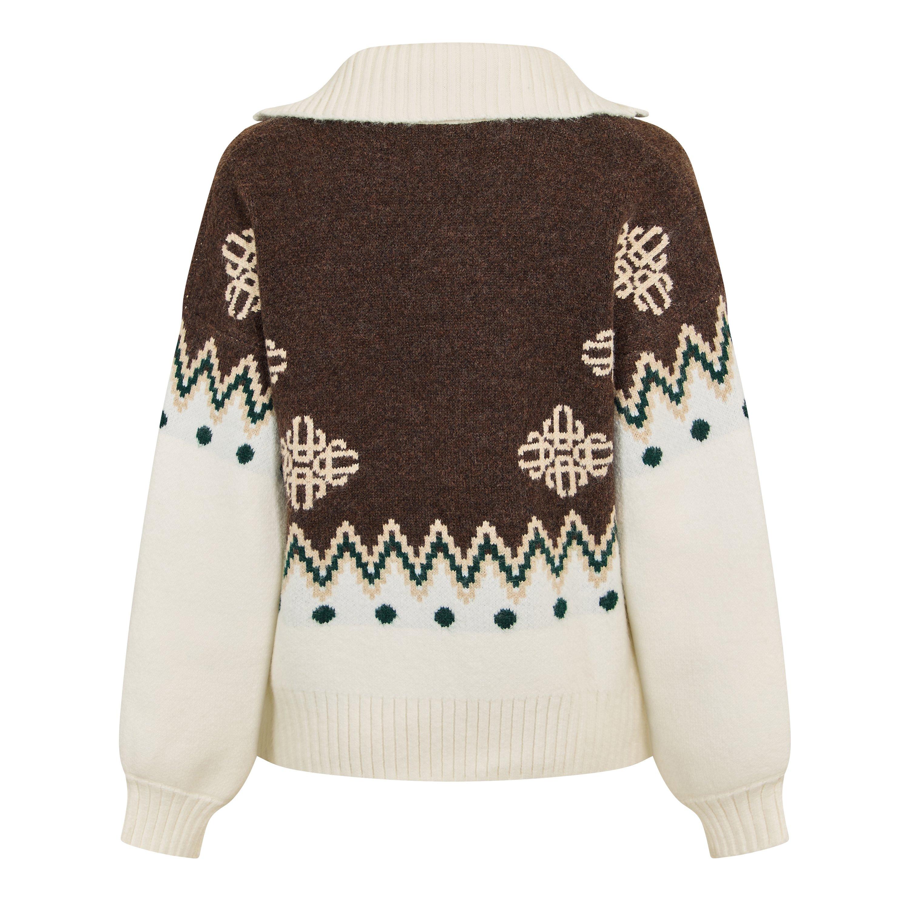 Beige - The Couture Club - Couture Fairisle Jmp Ld62 - 2