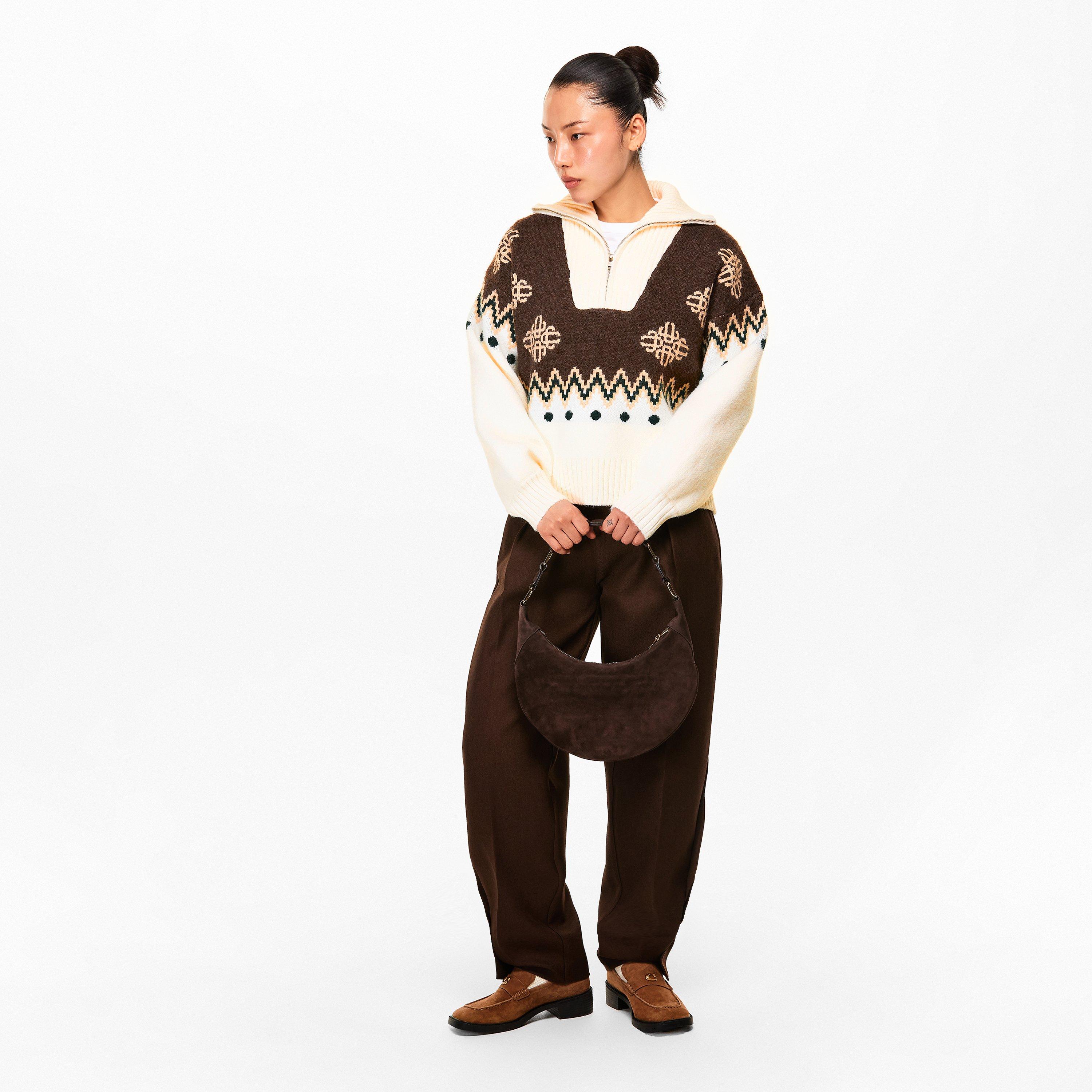 Beige - The Couture Club - Women's Embroidered V-Neck Jumper - 6