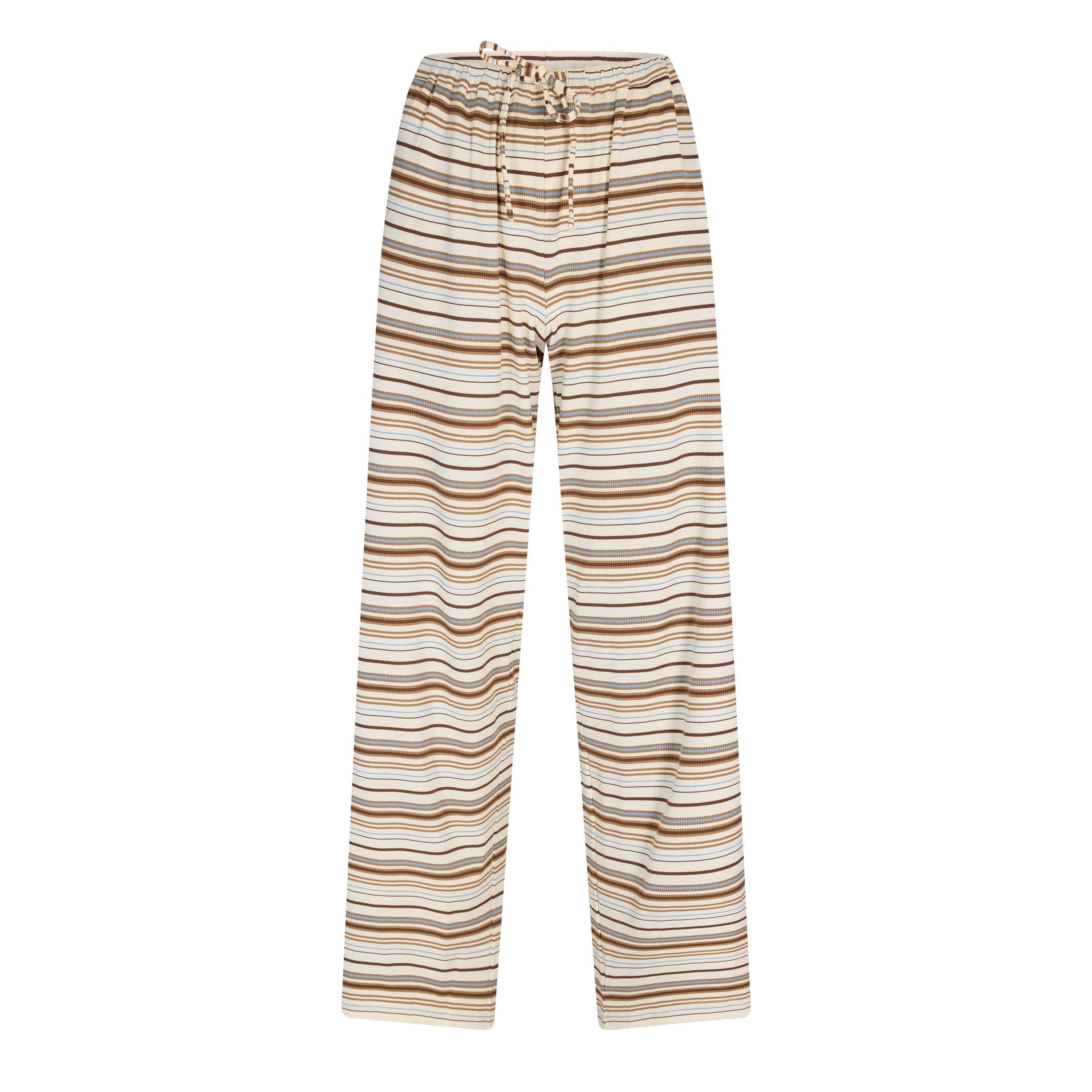 Beige - The Couture Club - Womens Ribbed Striped Trousers - 1