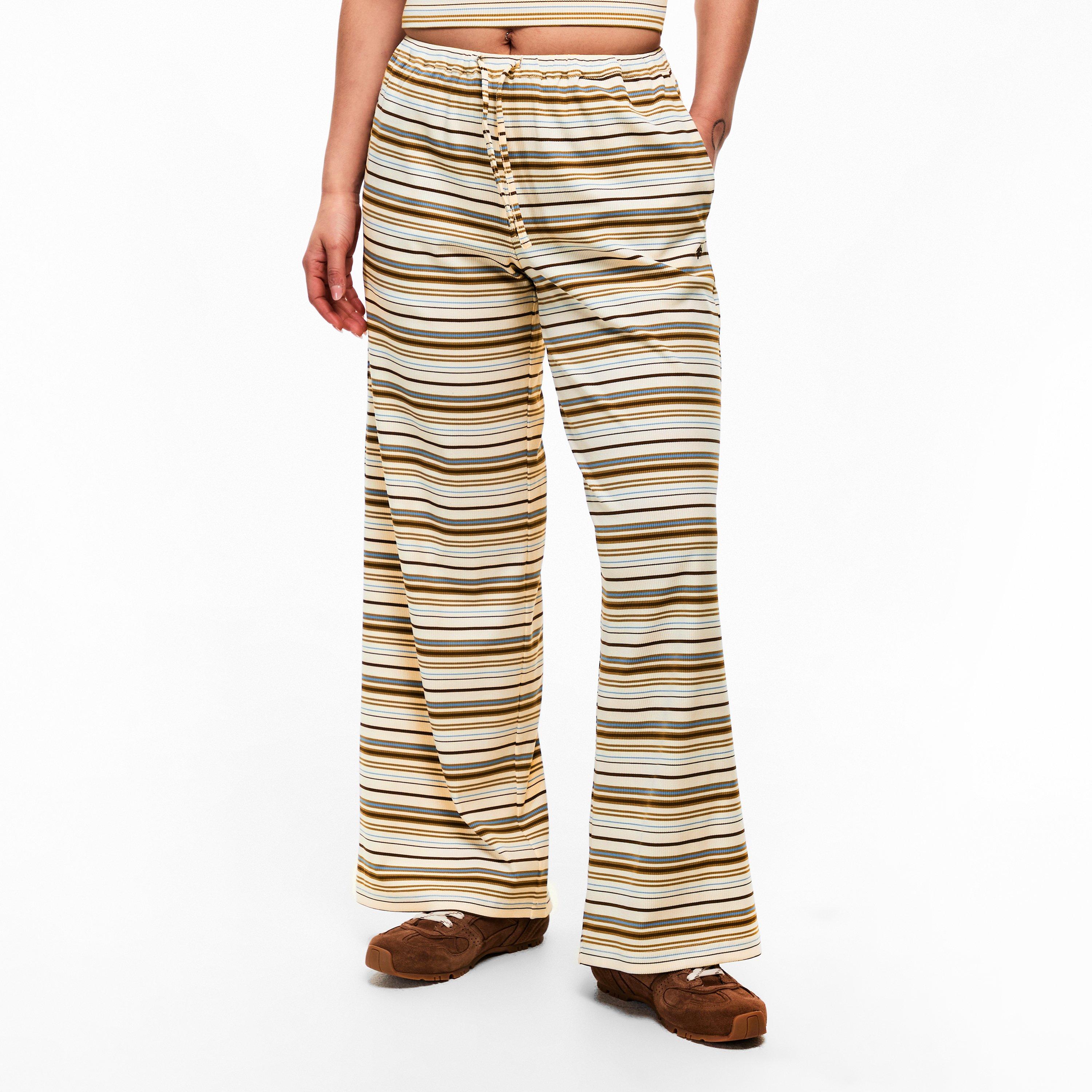 Beige - The Couture Club - Womens Ribbed Striped Trousers - 3