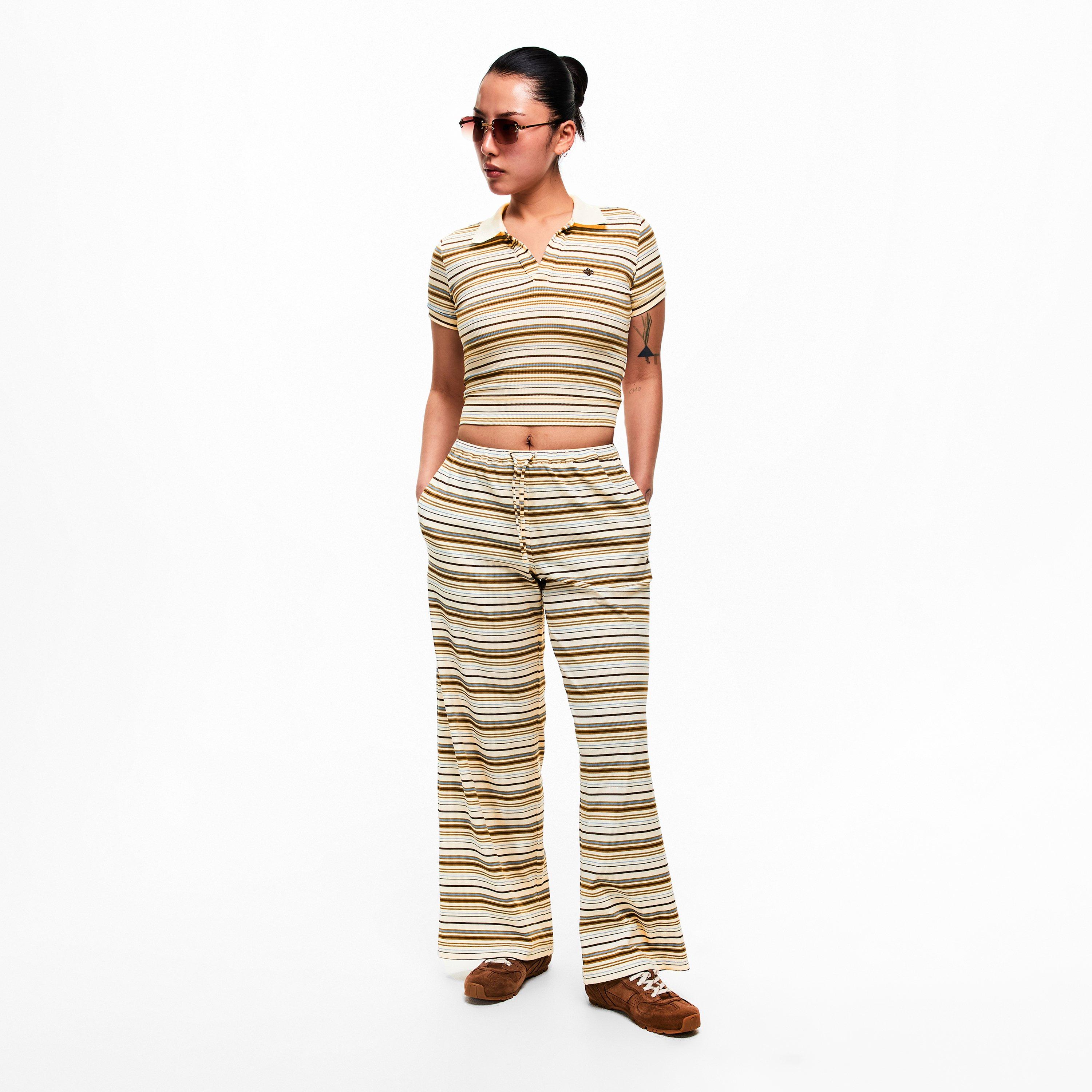 Beige - The Couture Club - Womens Ribbed Striped Trousers - 5