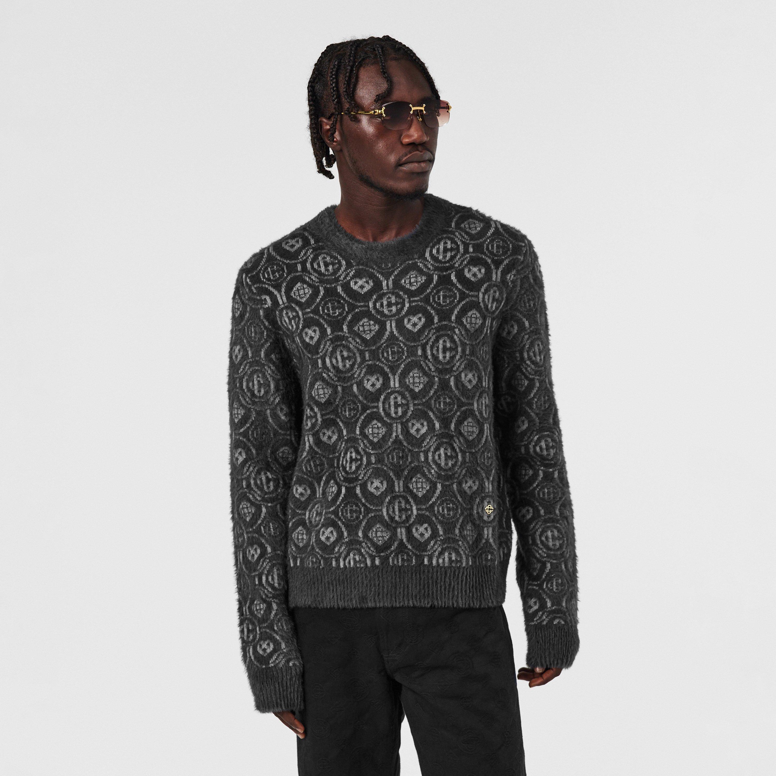 Grey - Casablanca - Men's Casa Mono Crew Neck Jumper - 3