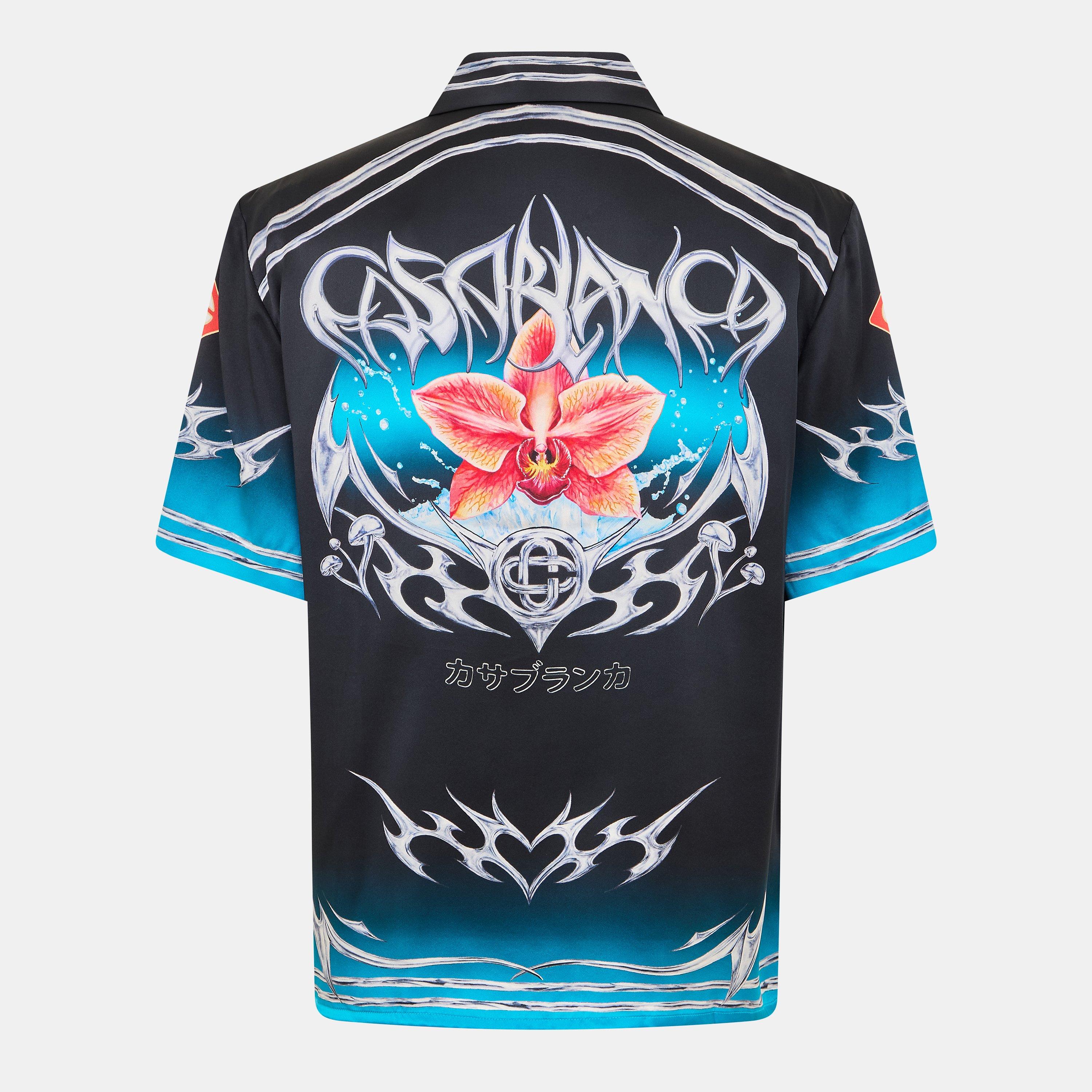 Black - Casablanca - Men's Blades Short Sleeve Relaxed Fit Bowling Shirt - 2