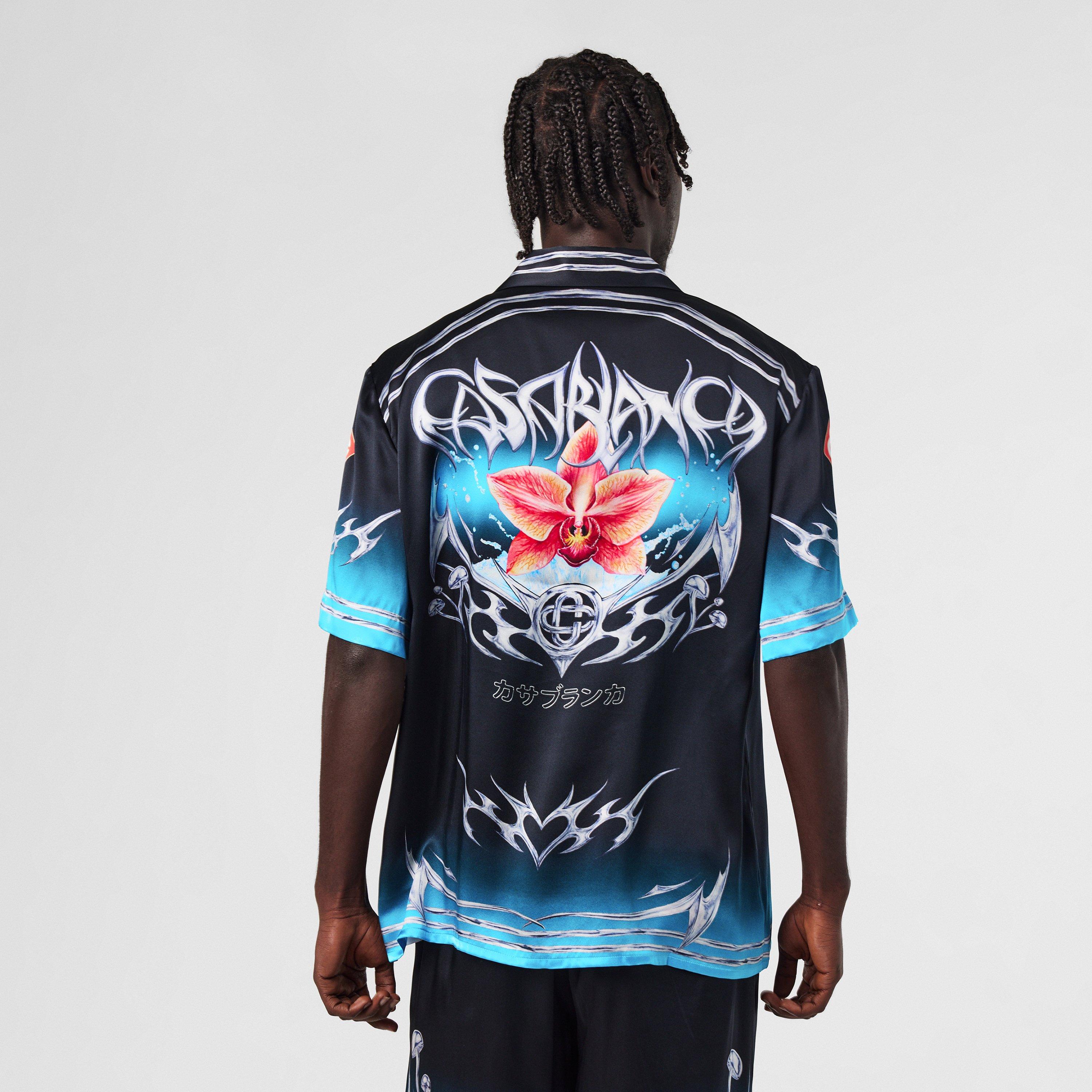 Black - Casablanca - Men's Blades Short Sleeve Relaxed Fit Bowling Shirt - 4