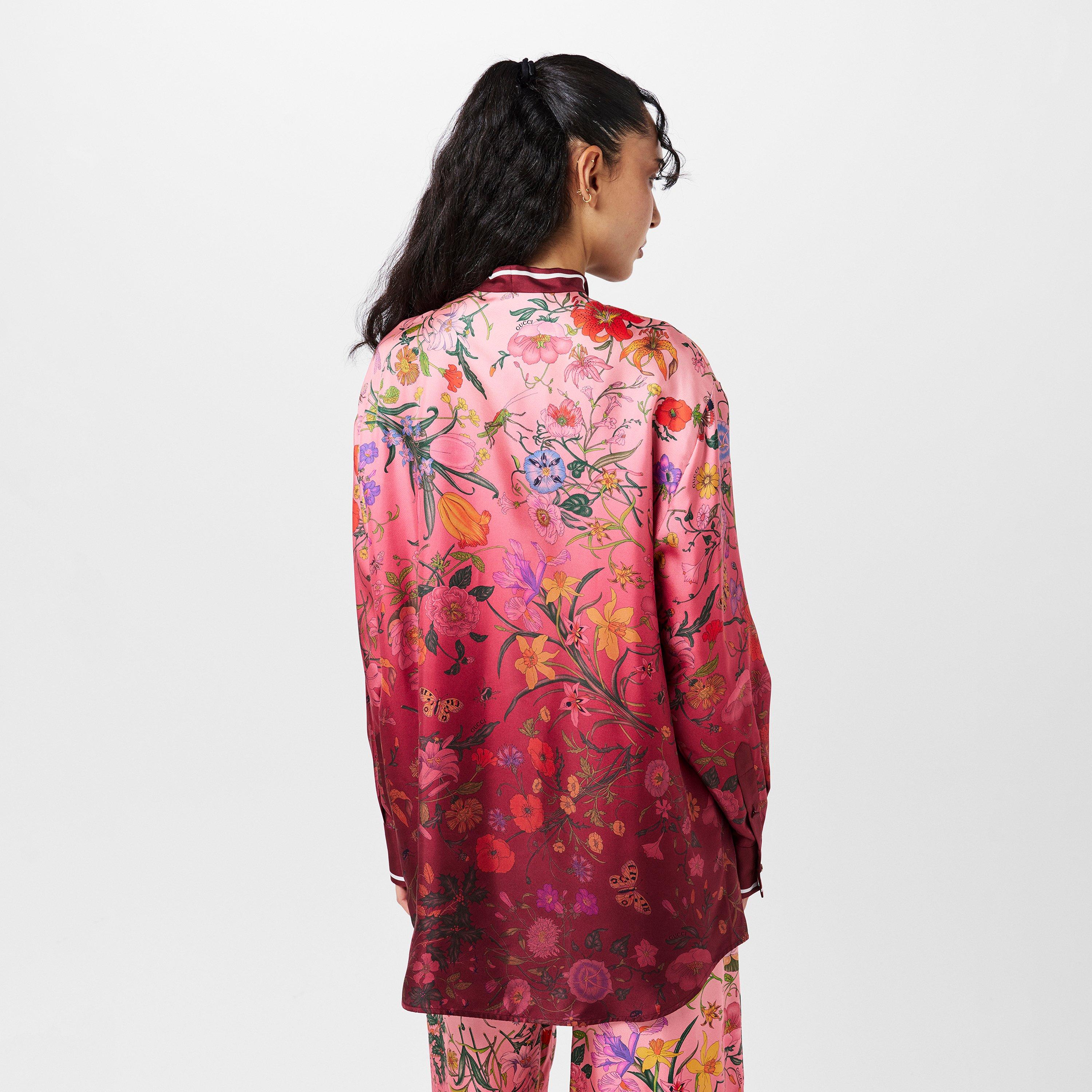 Pink/Ancora - Gucci - Women's Patterned Long-Sleeve Shirt - 4