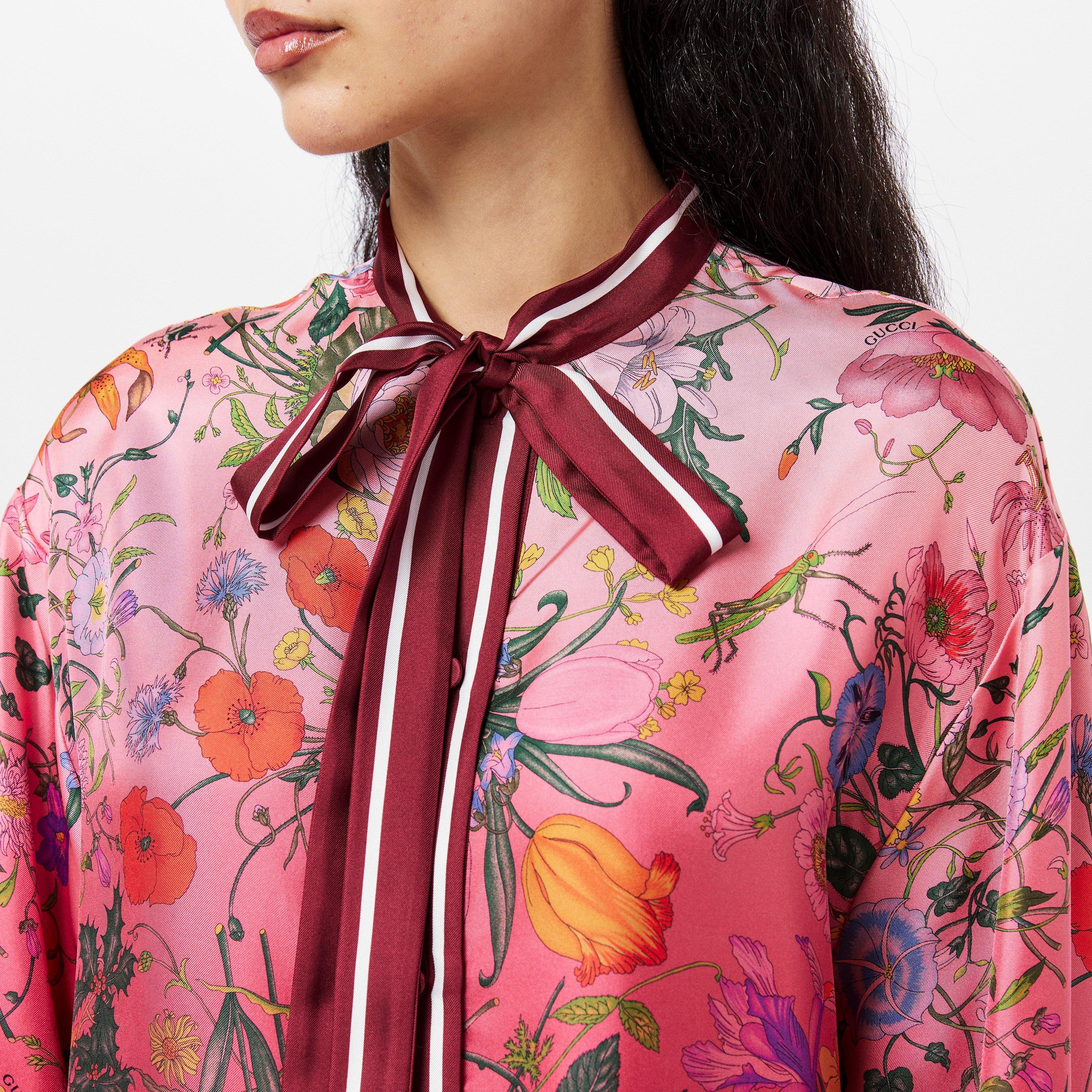 Pink/Ancora - Gucci - Women's Patterned Long-Sleeve Shirt - 5