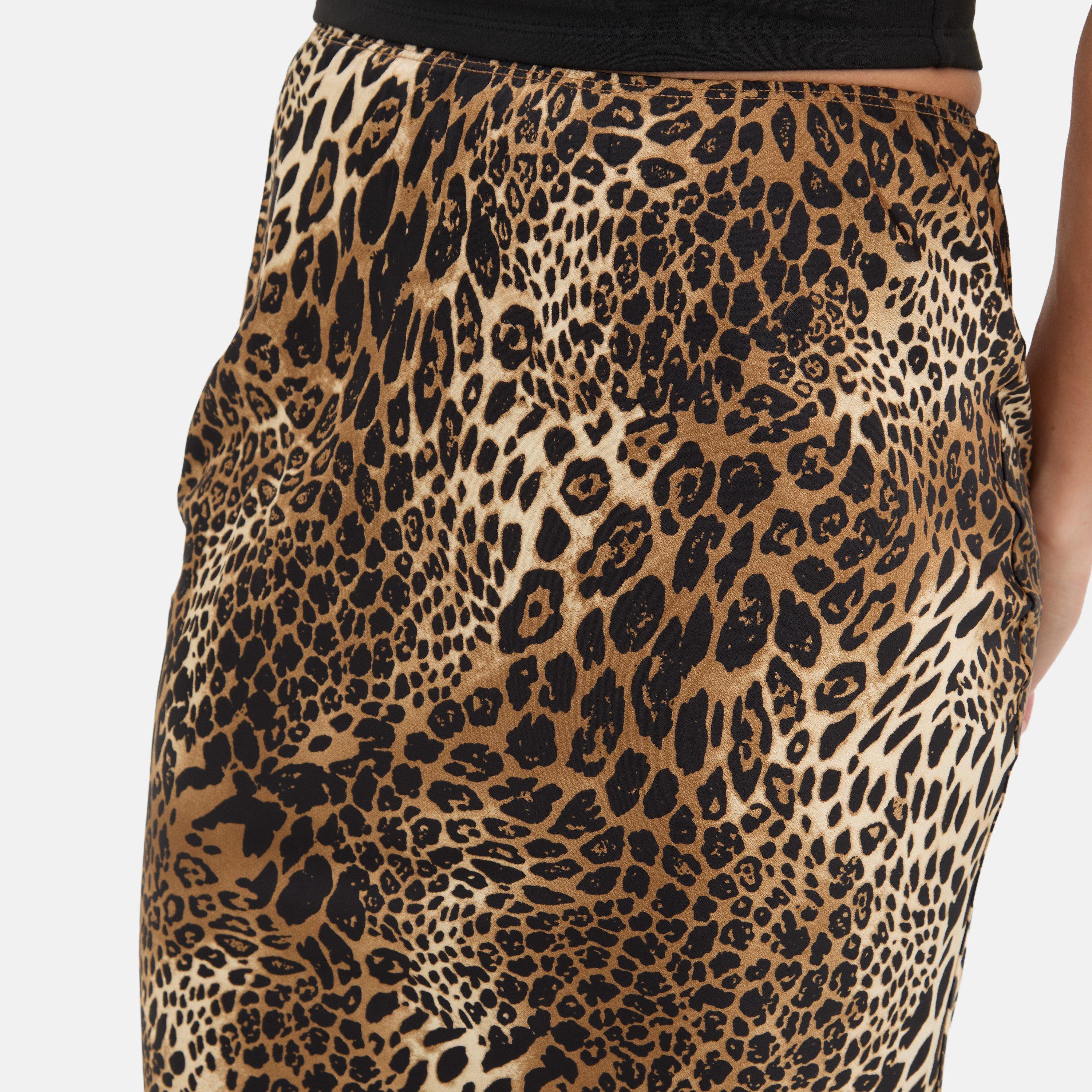 Brown - I Saw It First - Leopard Print Satin Maxi Skirt - 3