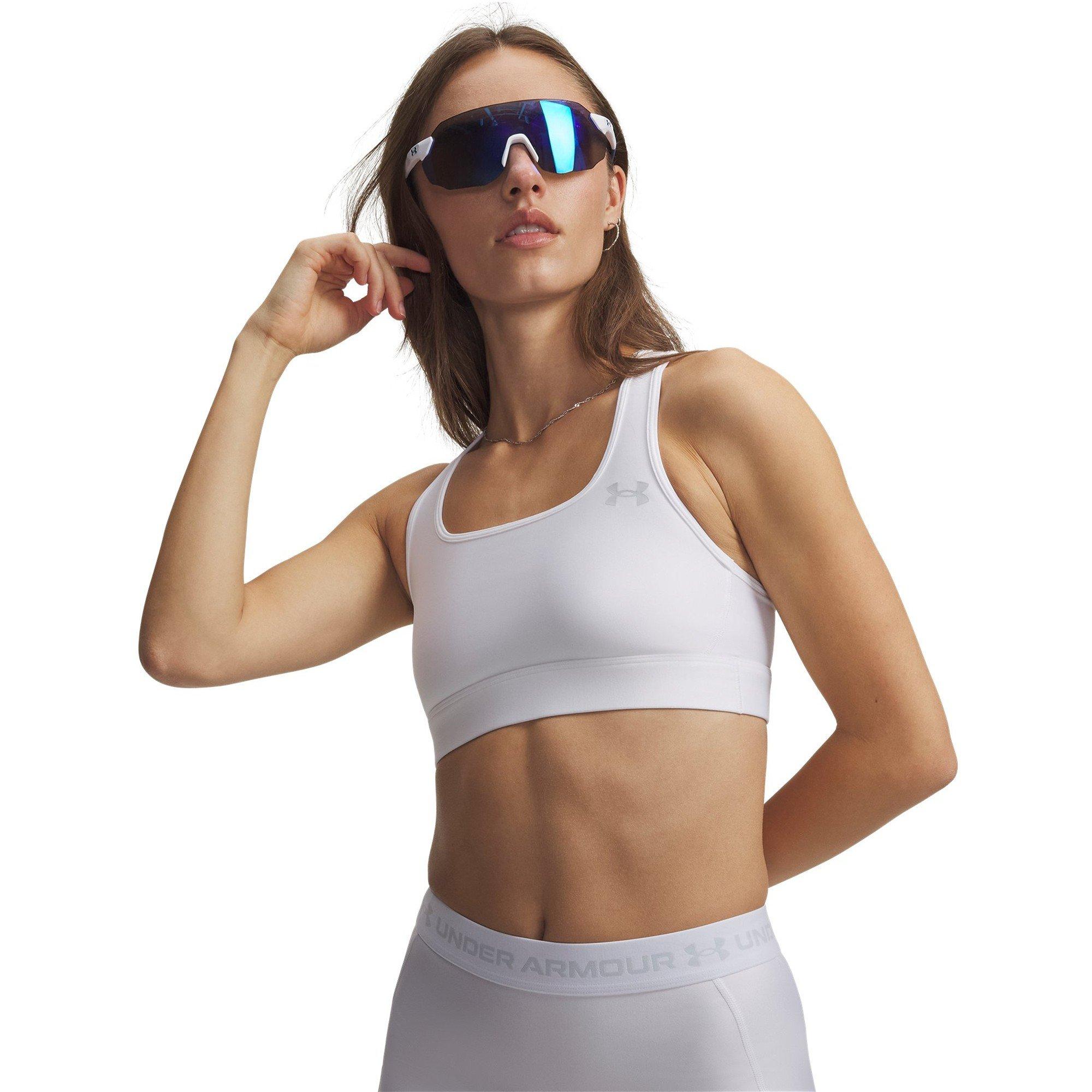 Branco/Cinza - Under Armour - Women's Non Wired Medium Impact Sports Bra - 3