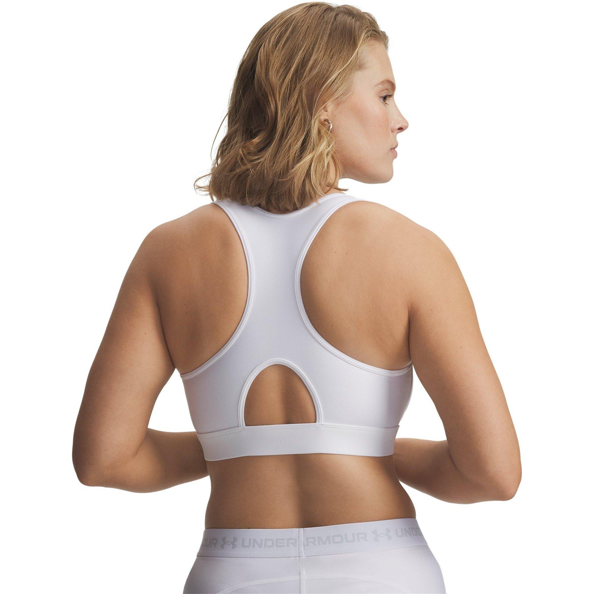 Branco/Cinza - Under Armour - Women's Non Wired Medium Impact Sports Bra - 10