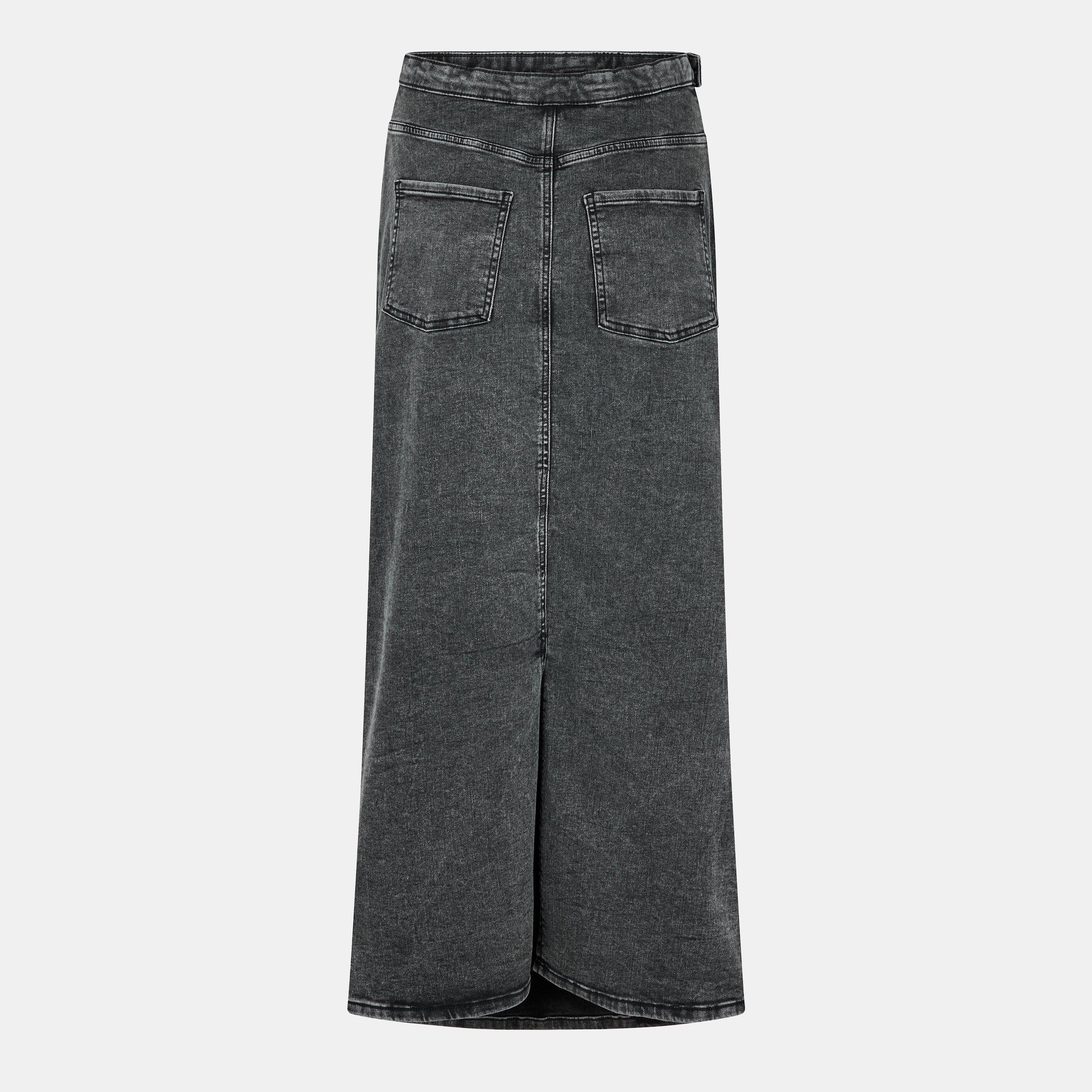 Grey Denim - Mamalicious - Mama Denim Maxi Skirt - 2
