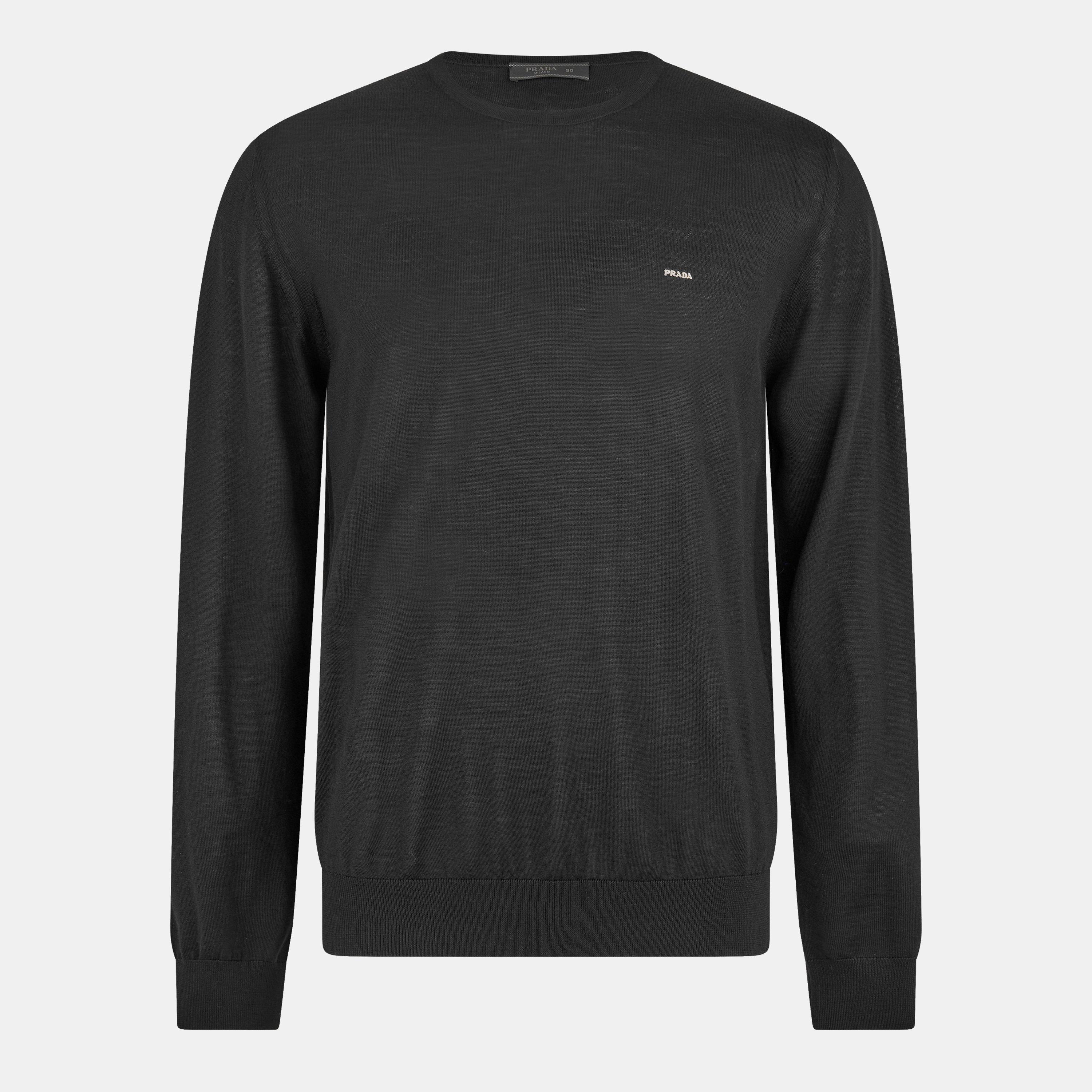 Nero - Prada - Men's Knitted Crew Neck Jumper - 1