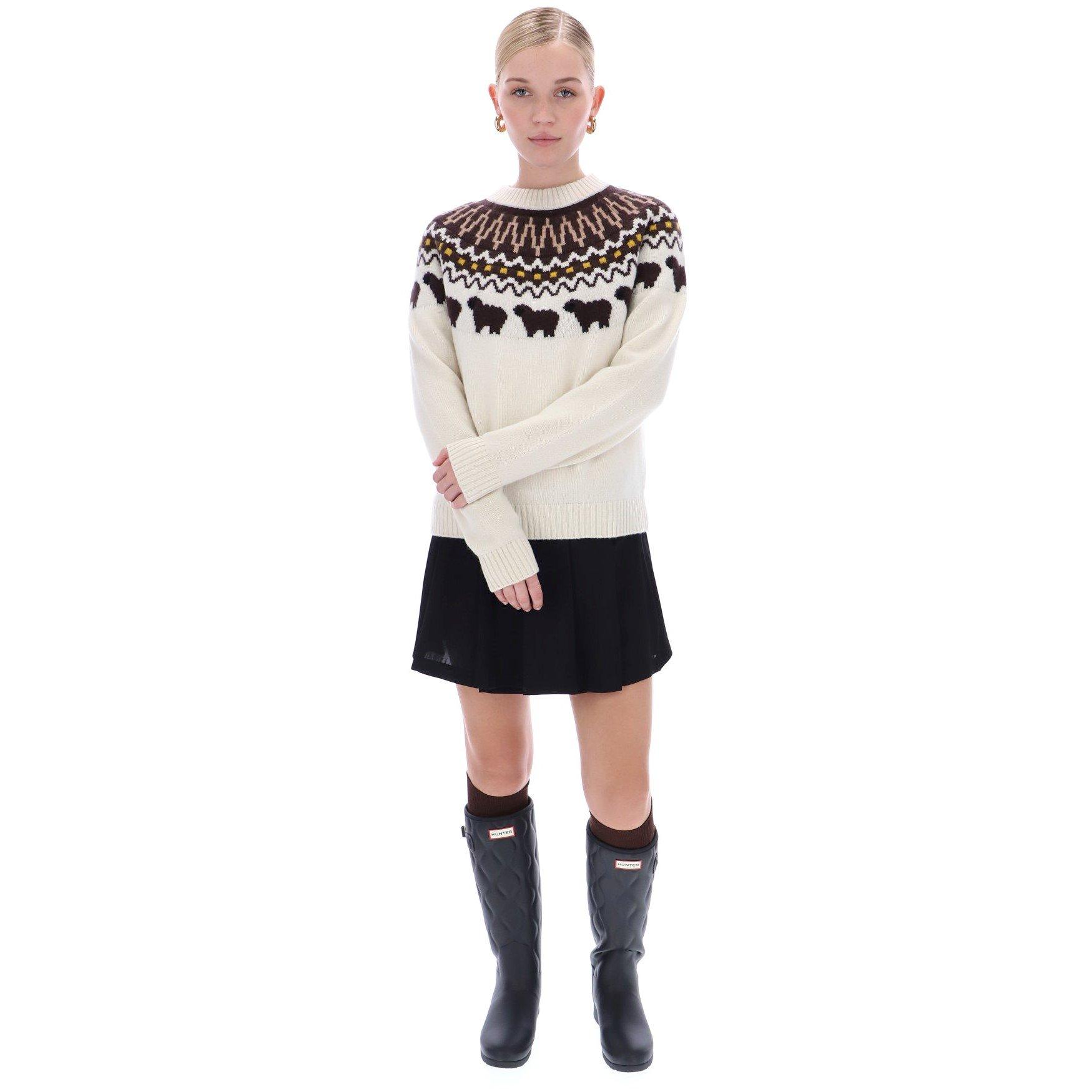 Hunter Women's Fairisle Crew Neck Jumper - Antique White - 16 (XL)