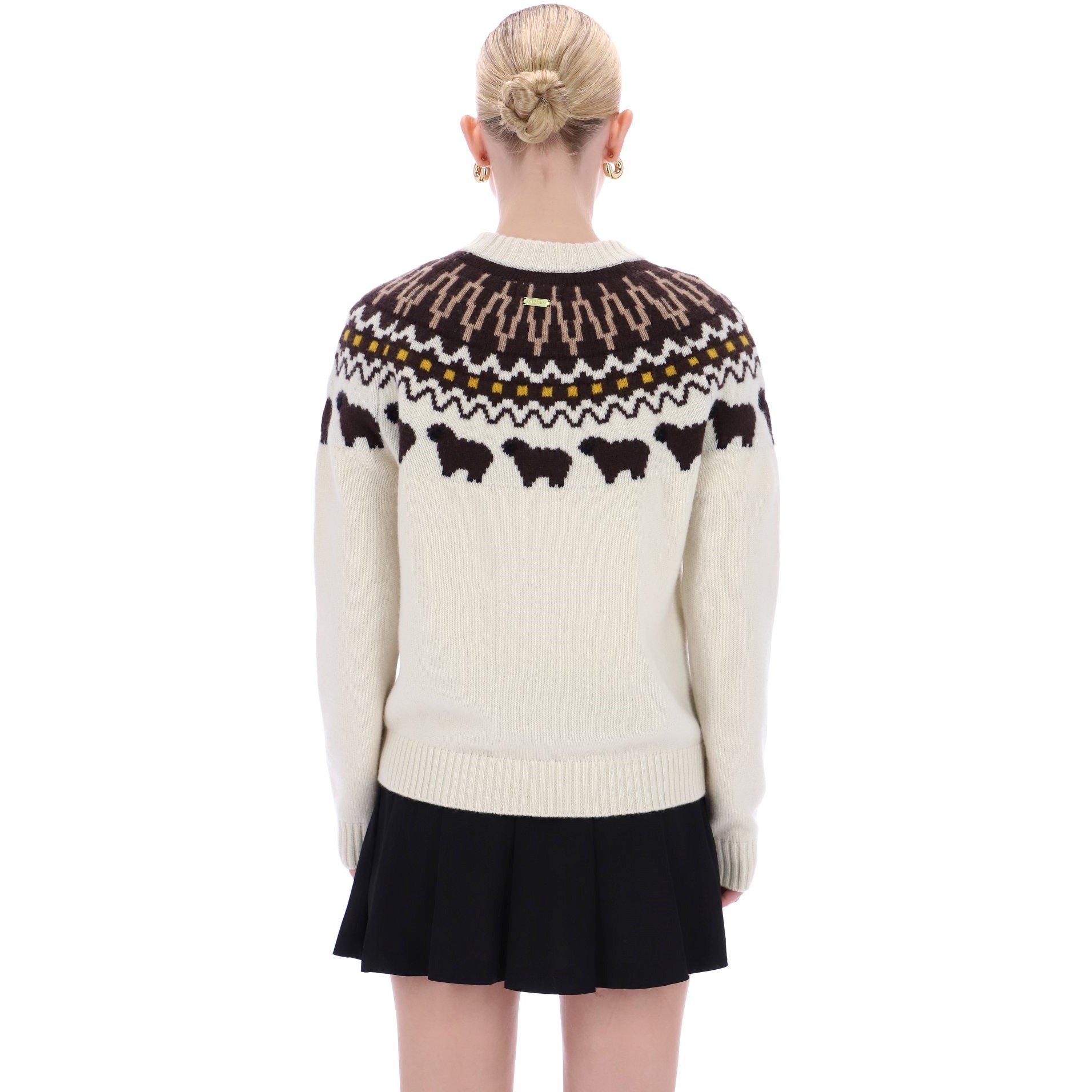 Antique White - Hunter - Hunter Fairisle Jmpr Ld54 - 3