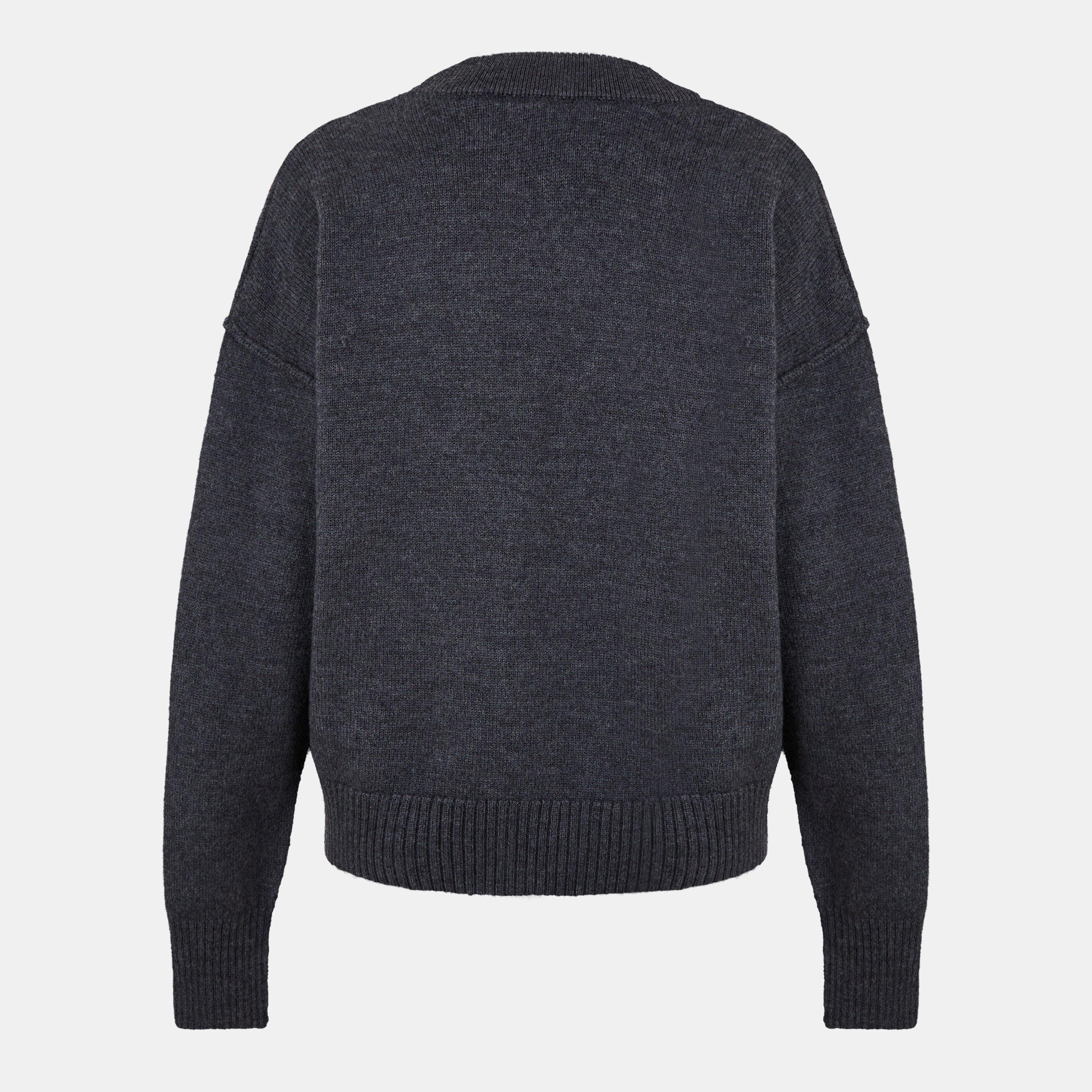 Grey - AMI Paris - AMI Coeur Cardigan Sn99 - 2