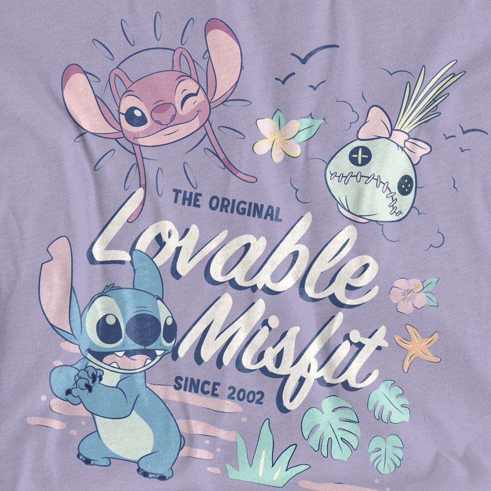 Lavender - Disney - Lilo And Stitch Lovable Misfit Classic T Shirt So - 2