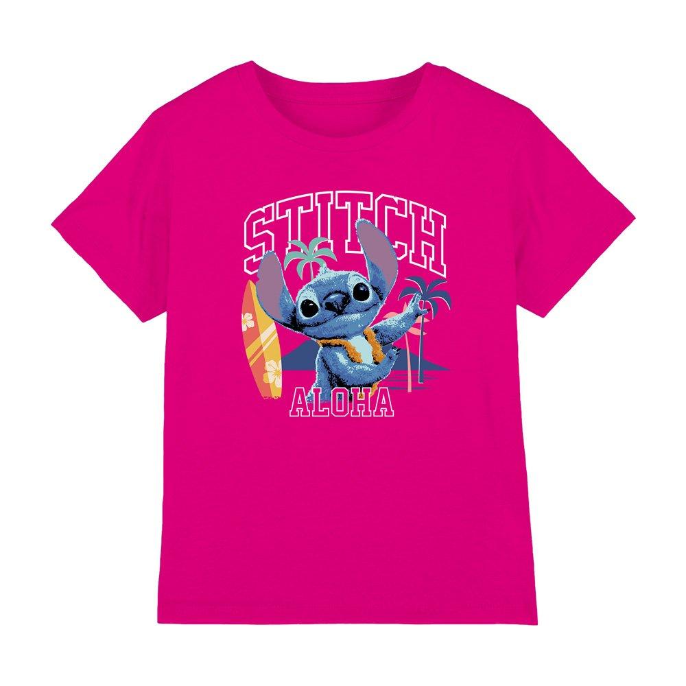 Bright Pink - Disney - Lilo & Stitch Live Action Stitch Aloha Surf Kids T - 1