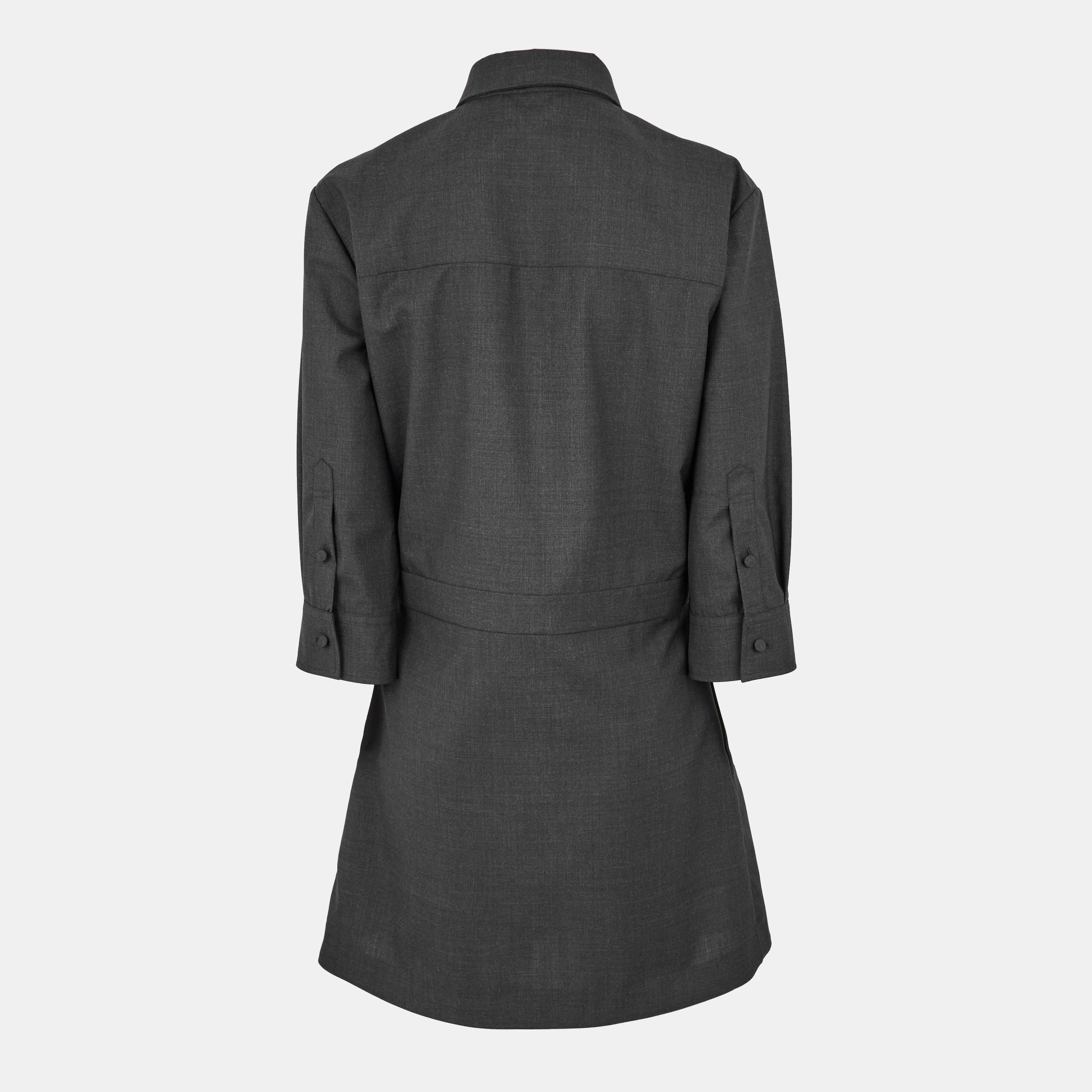 Ardesia Grey - Gucci - Womens Horsebit Shirt Dress - 2