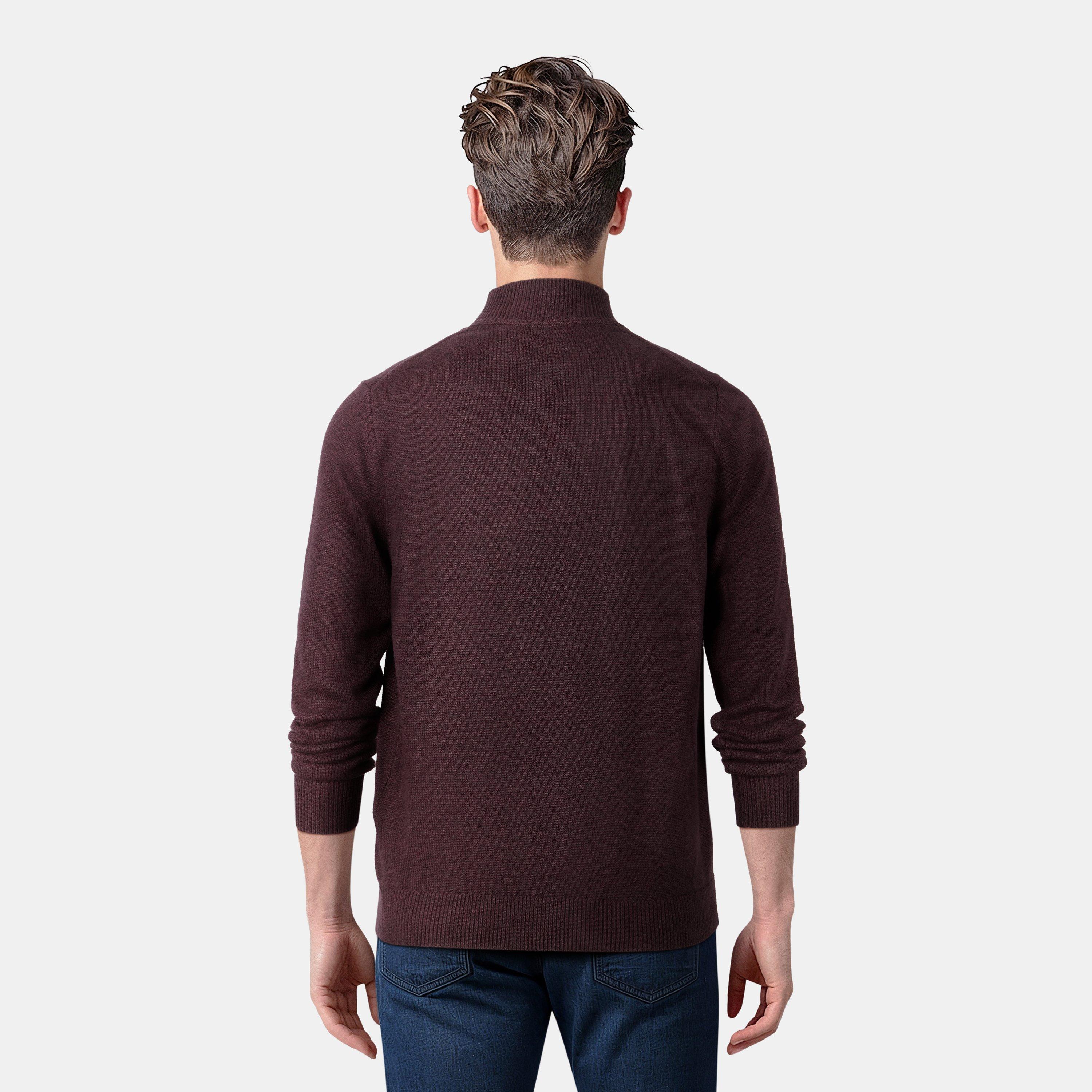 Beetroot/Jet Bl - Lyle and Scott - Lyle and Scott Roll Neck Jumper Mens - 3