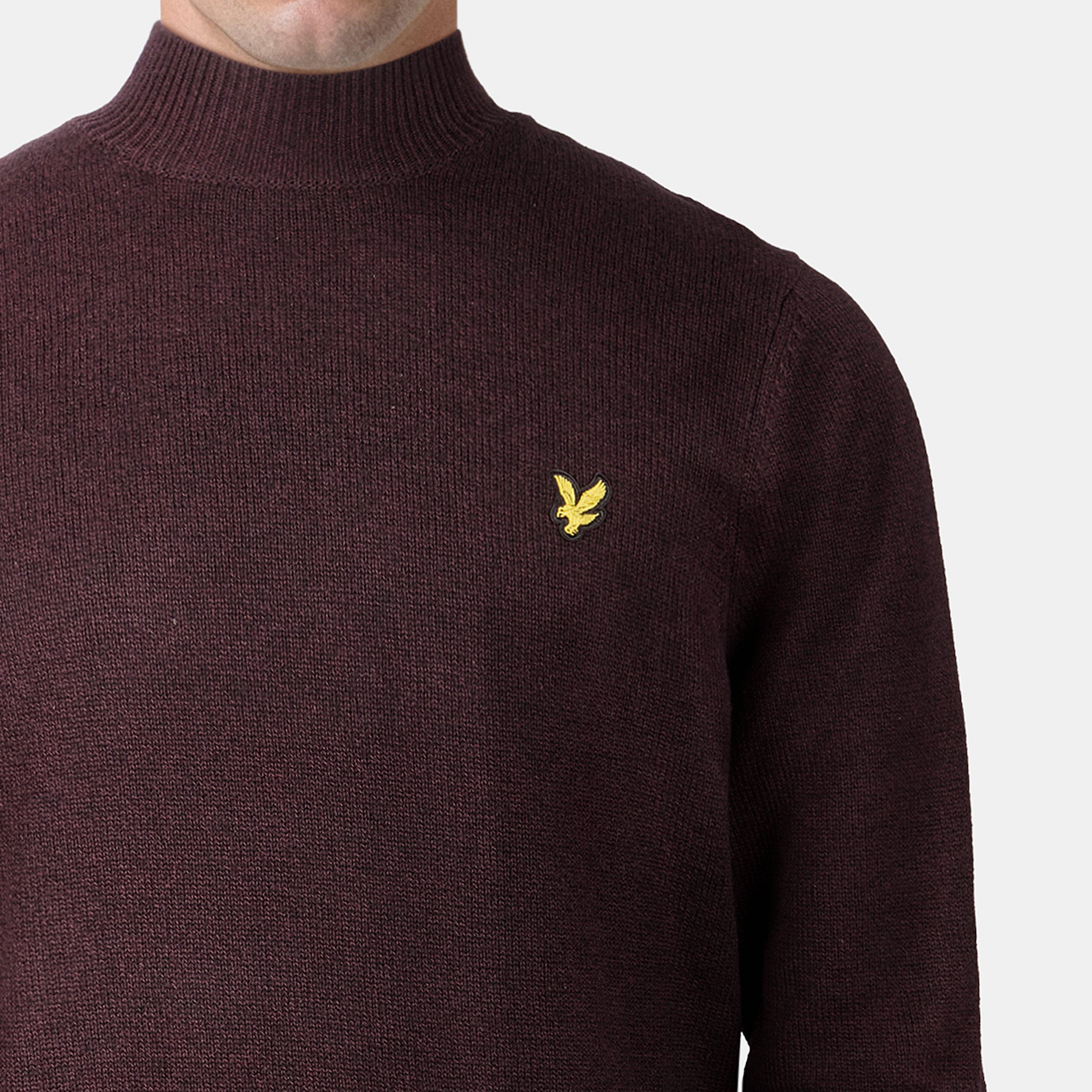 Beetroot/Jet Bl - Lyle and Scott - Lyle and Scott Roll Neck Jumper Mens - 4