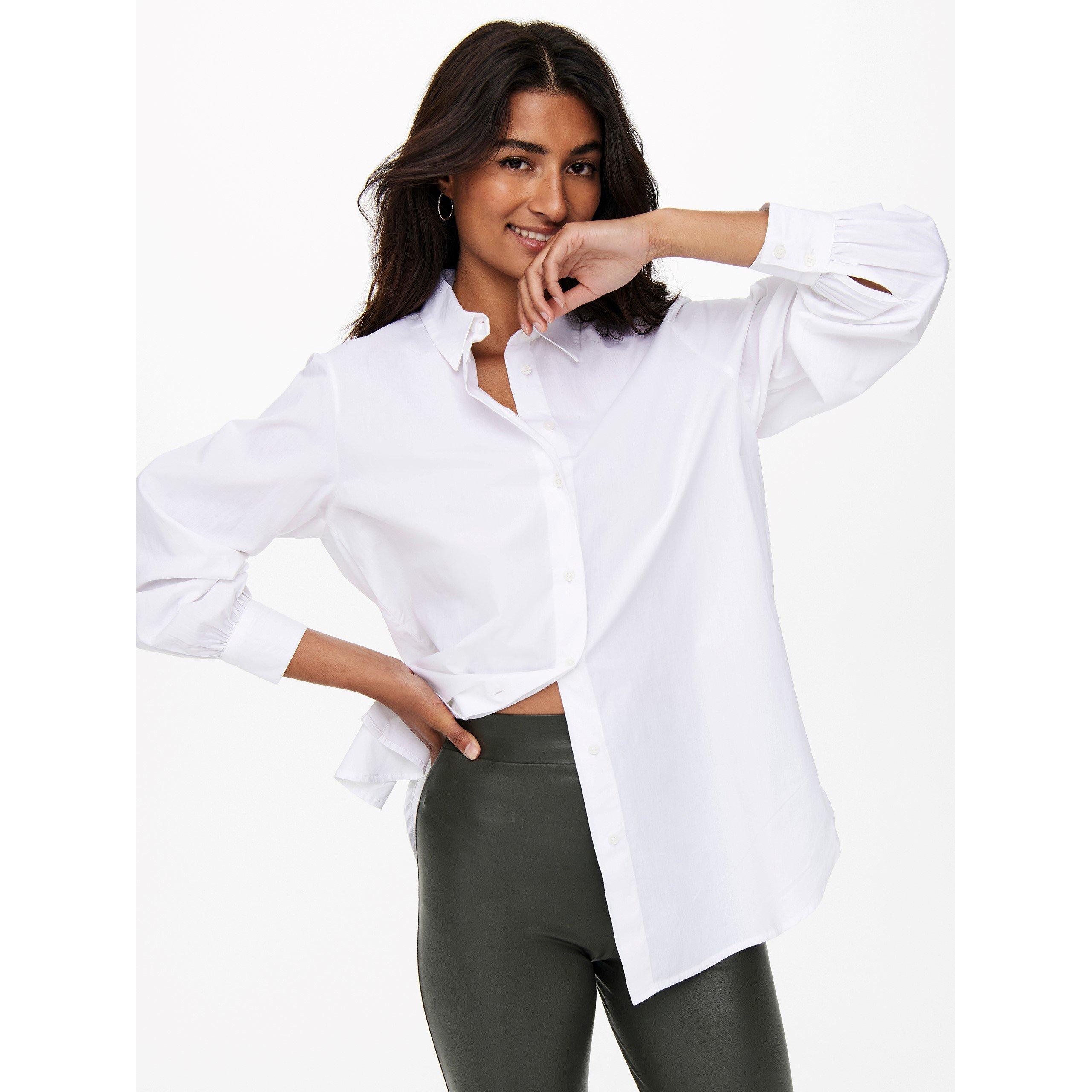 Only Women's Nora Long-Sleeve Plain Shirt - White - 8 (XS)