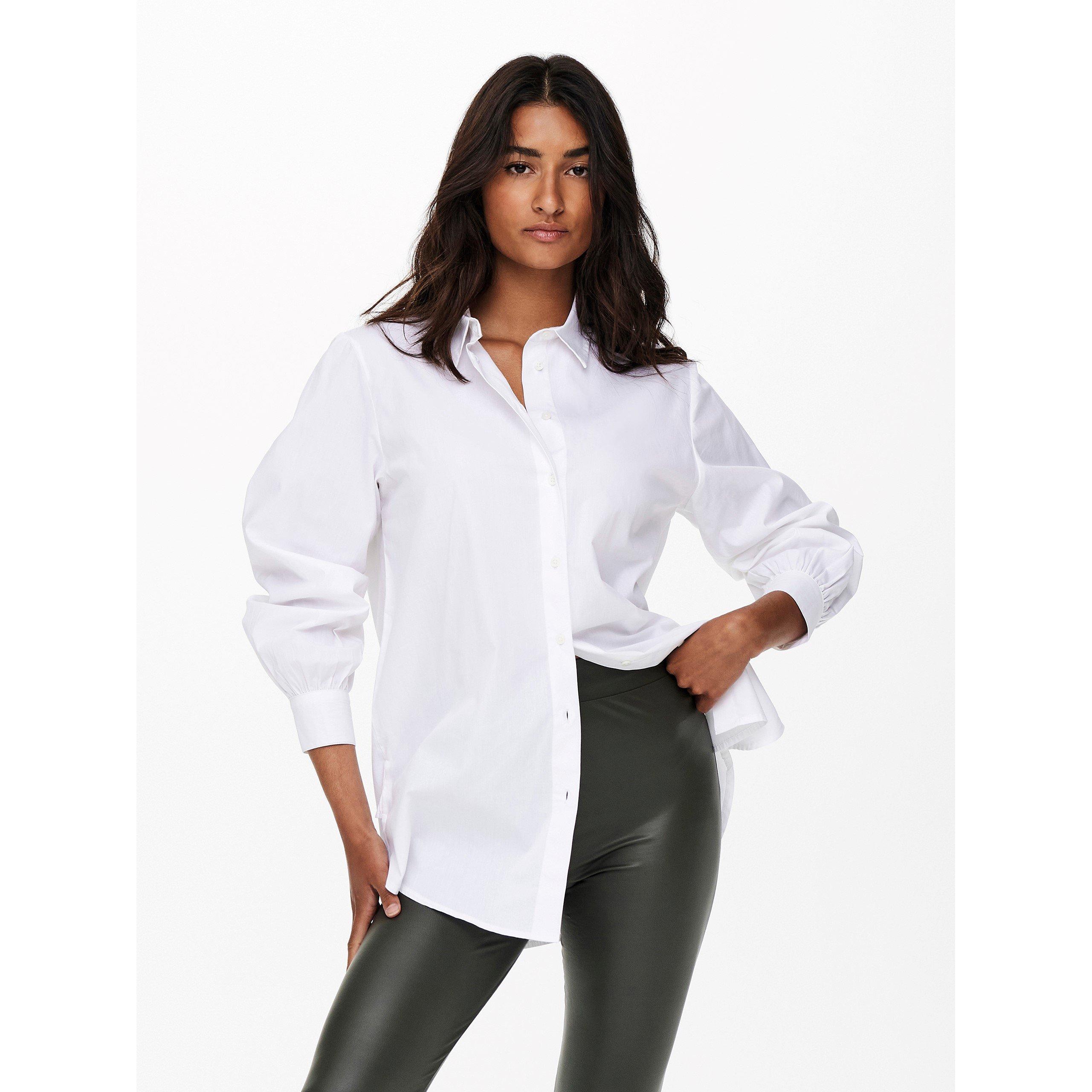 Weiß - Only - Nora Long-Sleeve Plain Shirt - 2