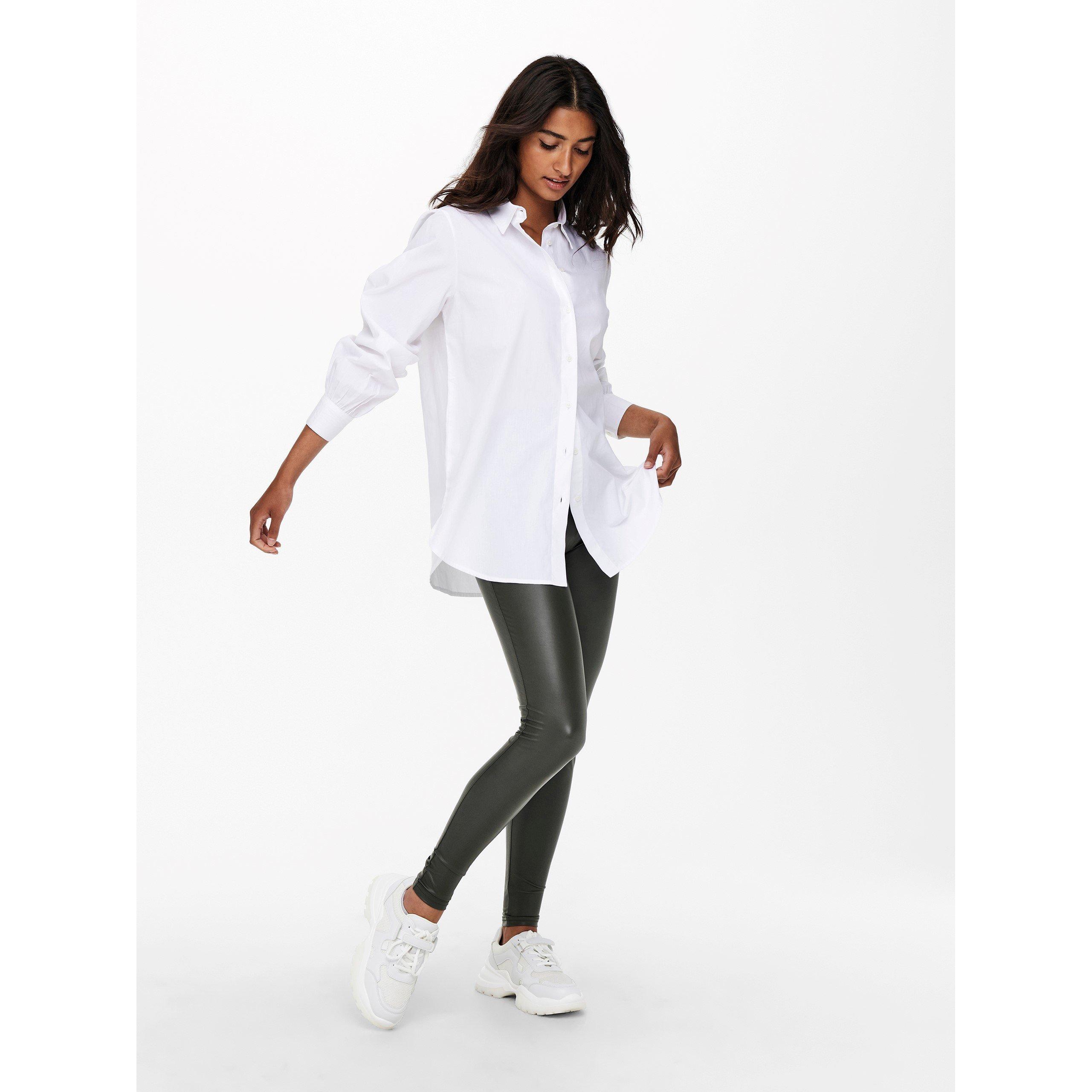 Weiß - Only - Nora Long-Sleeve Plain Shirt - 3