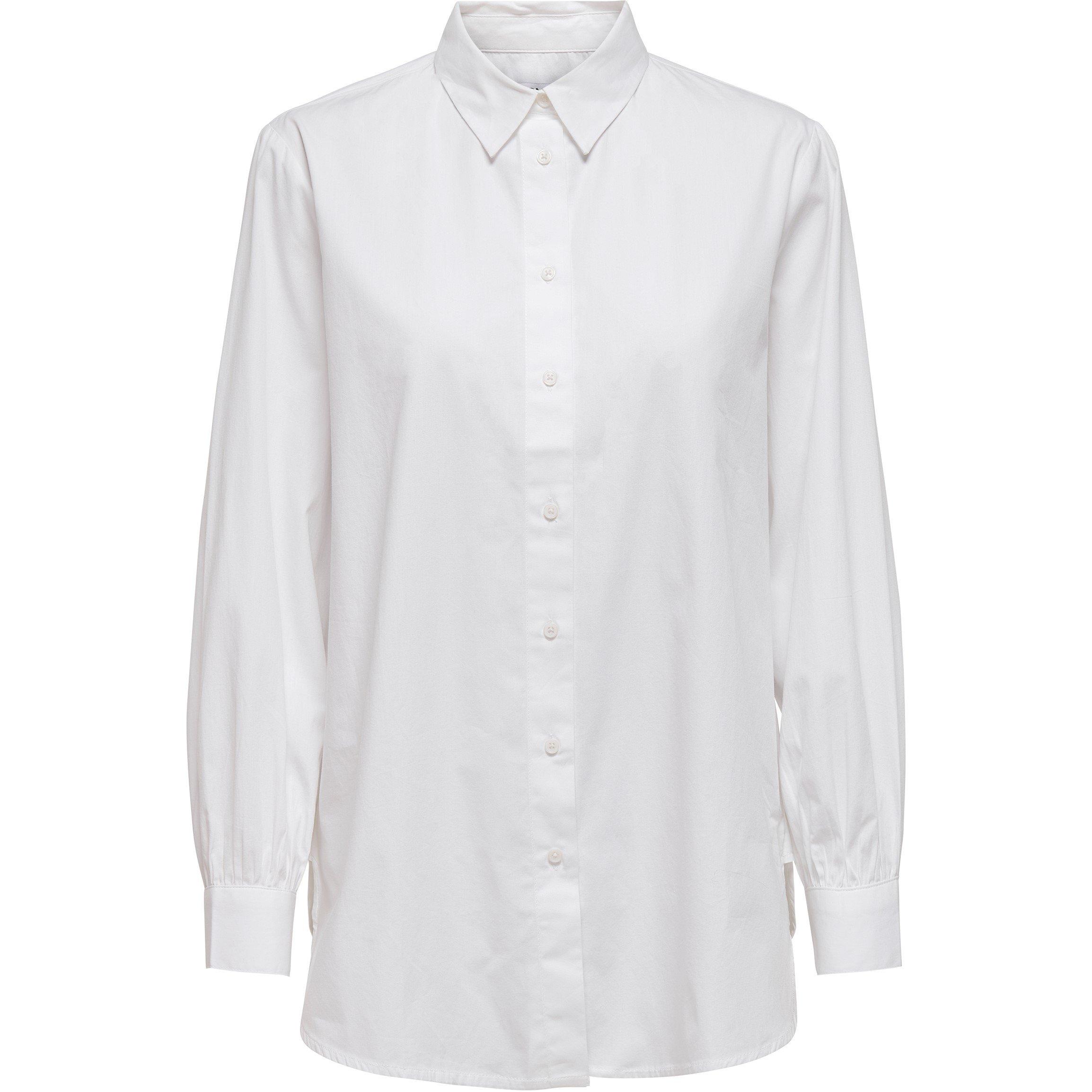 Weiß - Only - Nora Long-Sleeve Plain Shirt - 5
