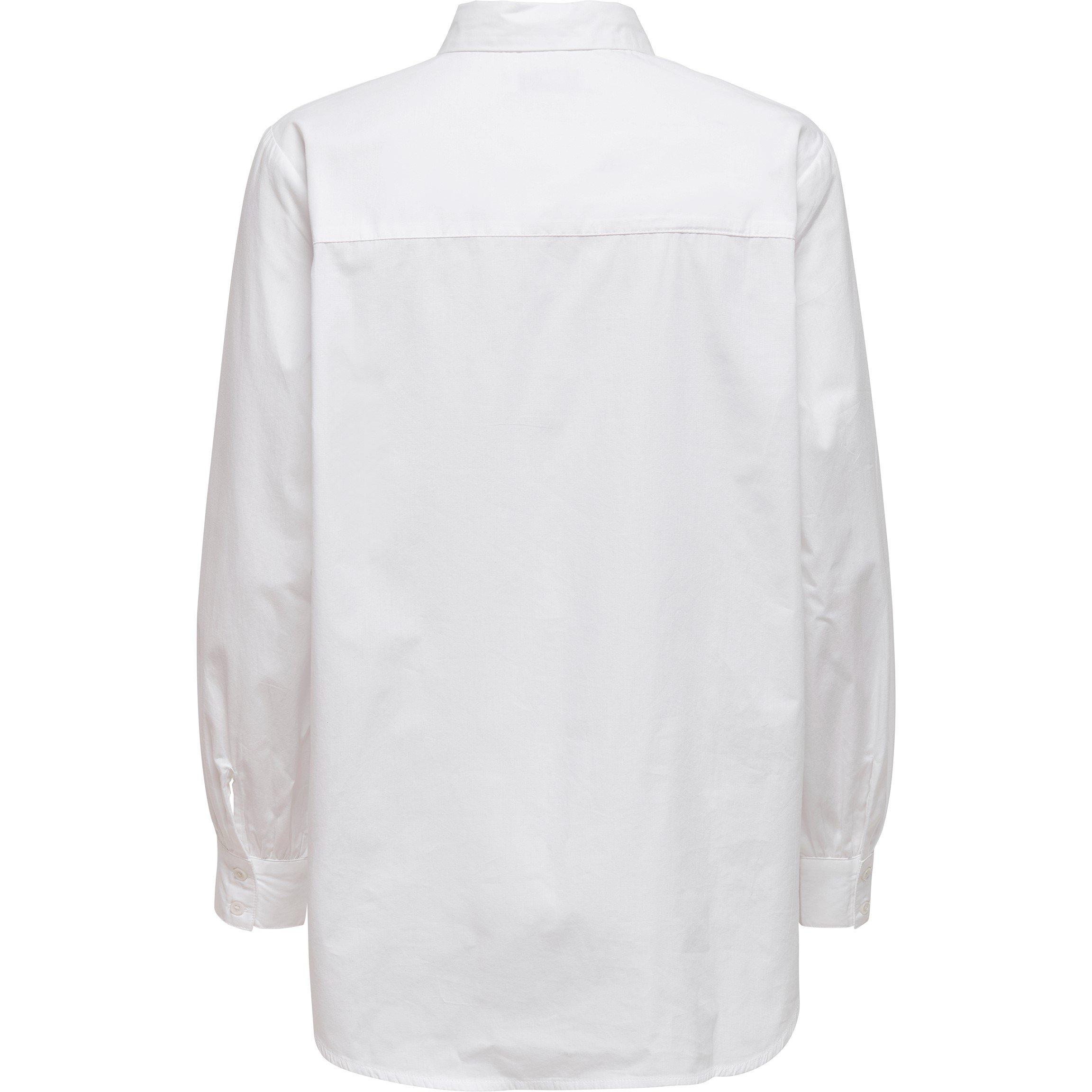 Weiß - Only - Nora Long-Sleeve Plain Shirt - 6