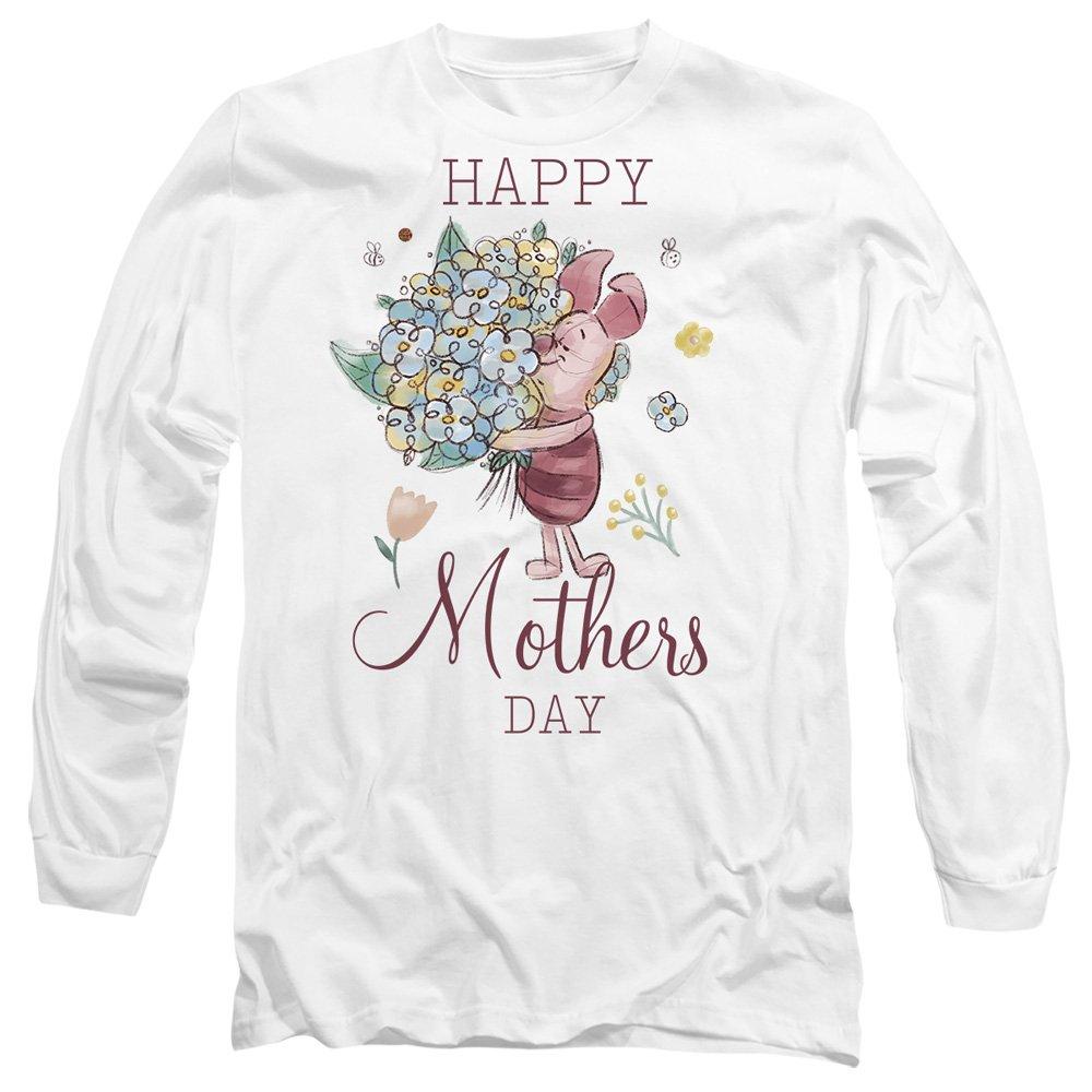 Disney Men's Winnie The Pooh Piglet Happy Mothers Day Long Slee - White - XL