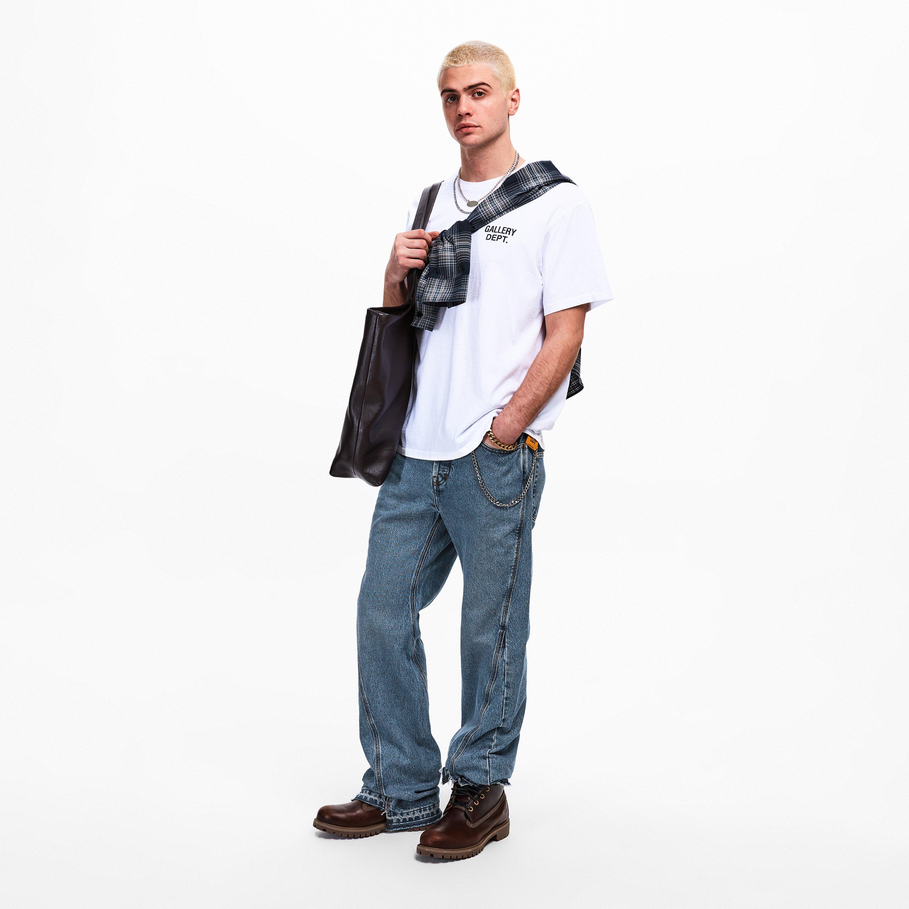 Medium Wash - Gallery Dept - Men's Wide Leg Jeans - 6