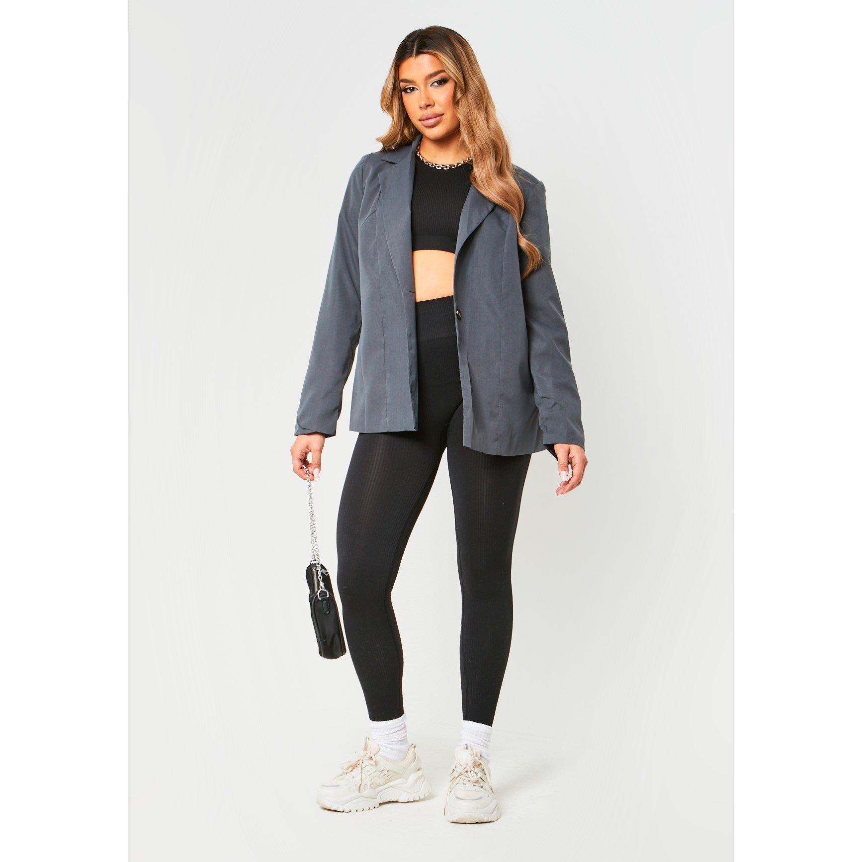 Missy Empire Women's Tailored Oversized Blazer - Charcoal - 6 (2XS)