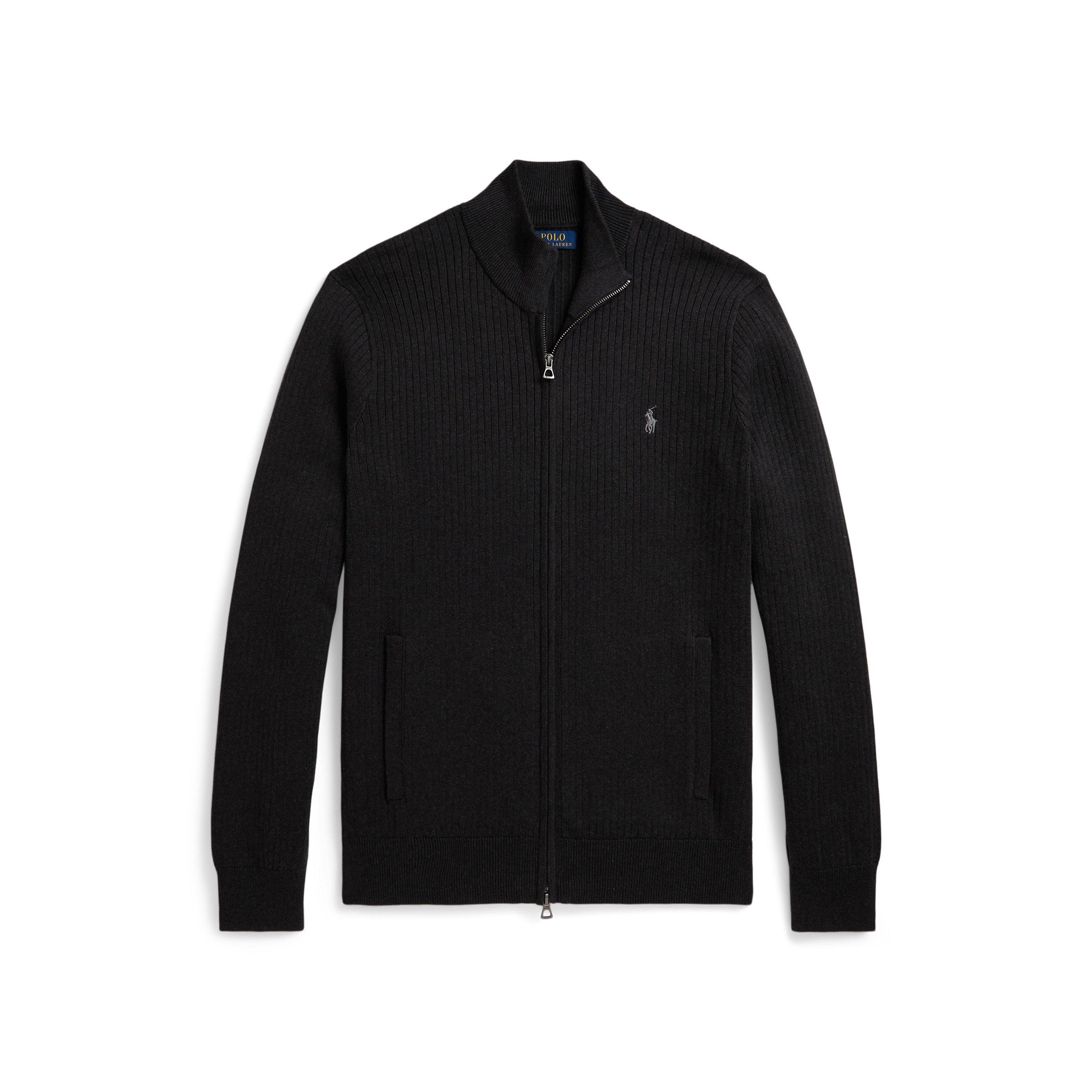 Polo Ralph Lauren Men's Dark Granite Knitted Full Zip Crew Neck Jumper - XL