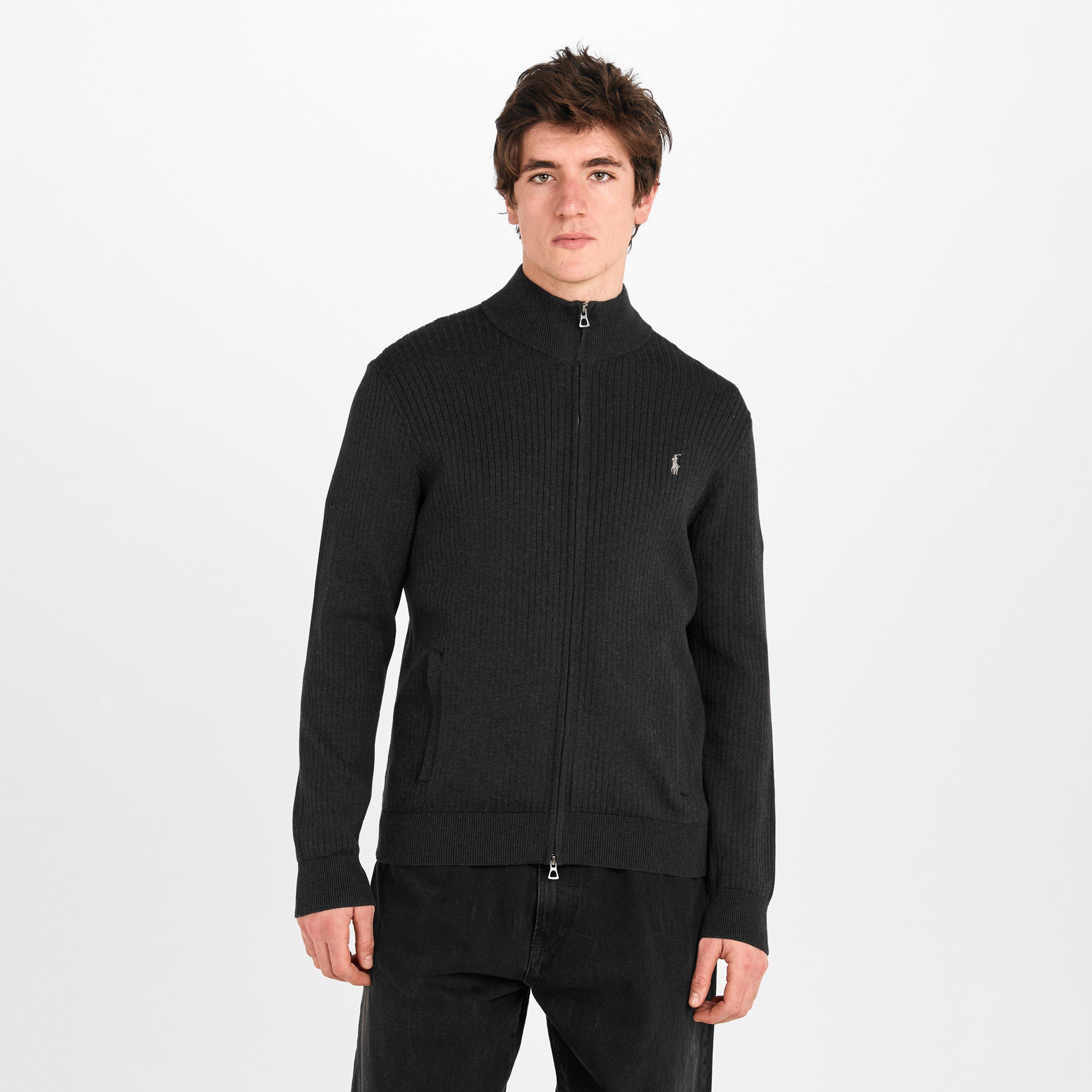 Dark Granite - Polo Ralph Lauren - Men's Knitted Full Zip Crew Neck Jumper - 3