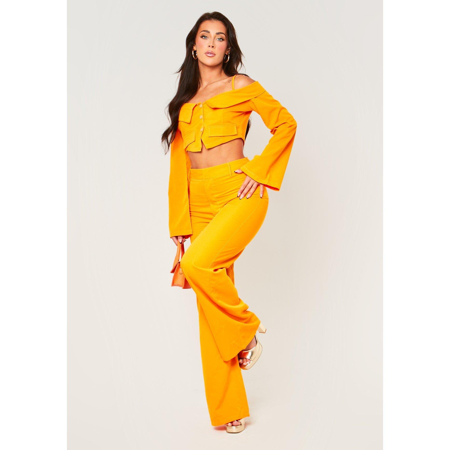 Missy Empire Women's Fit And Flare Trousers - Orange - 8 (XS)