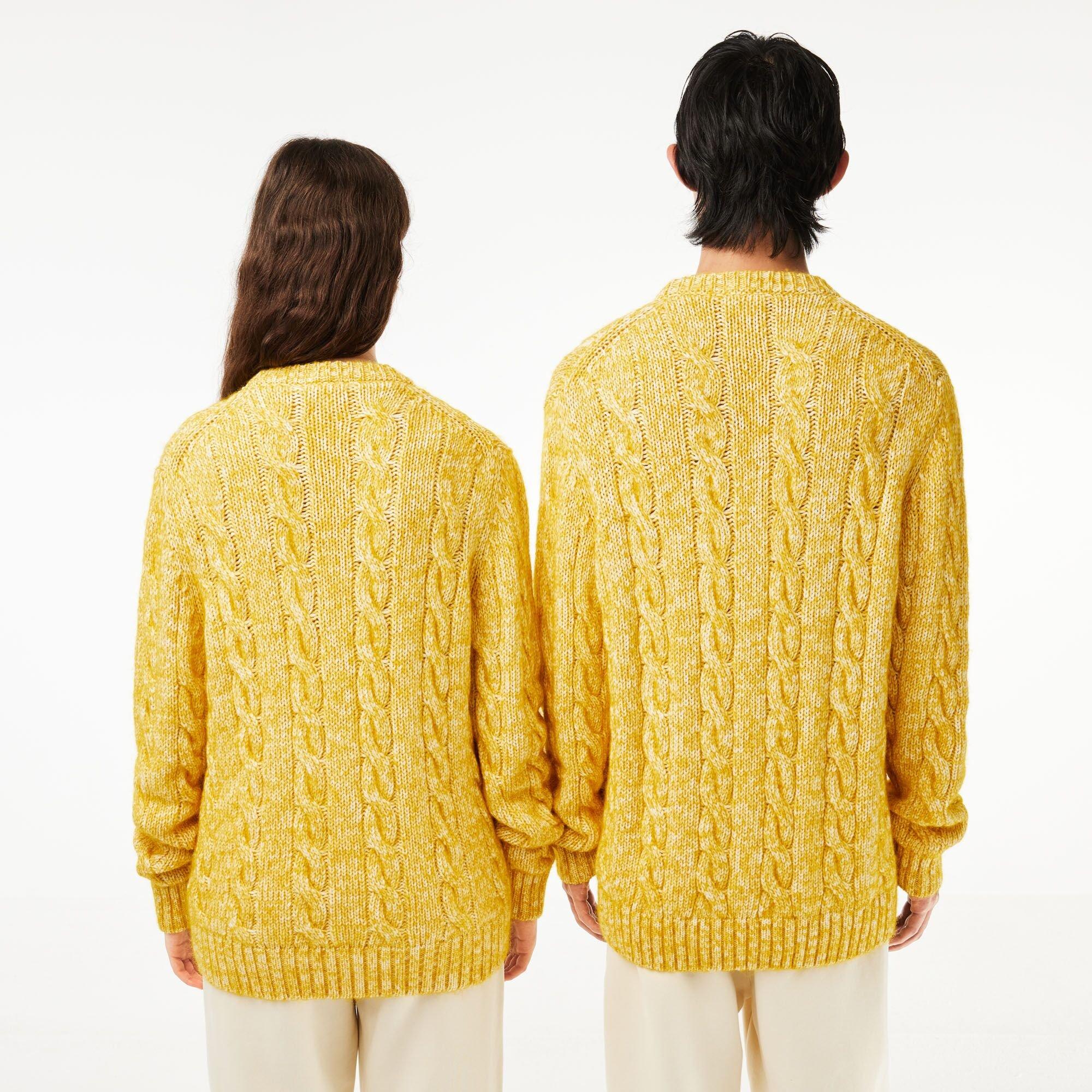 Farine/Pistil - Lacoste - Men's Alpaca Wool Cable Knit Crew Neck Jumper - 3