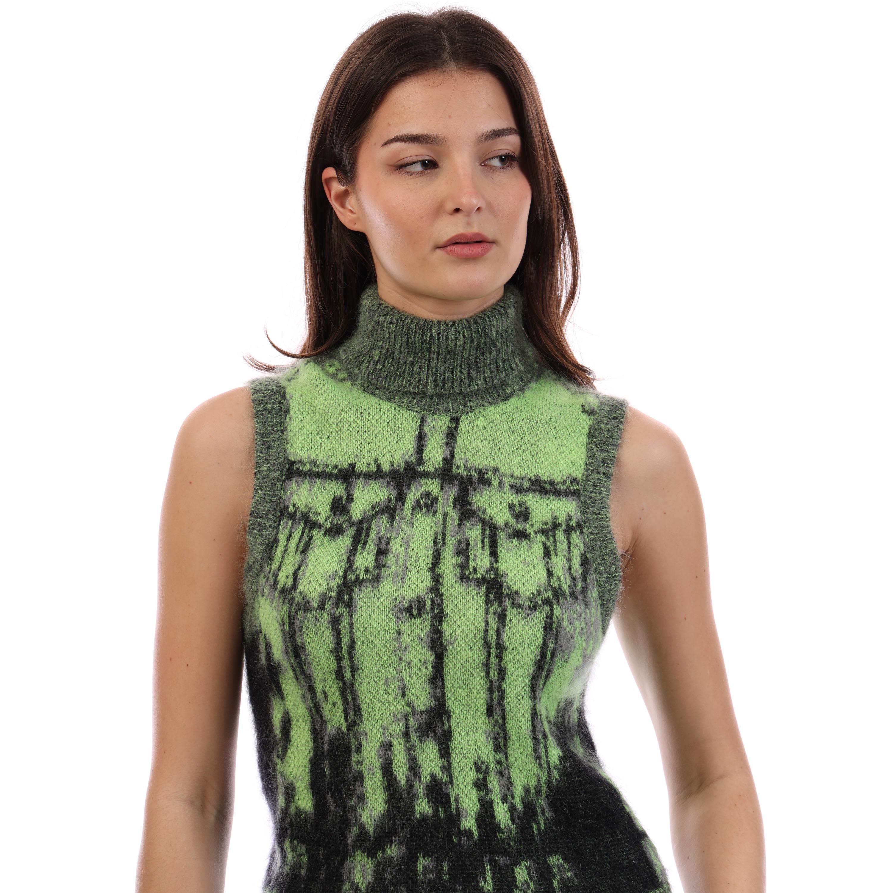 Lime Punch - Diesel - Women's Sifnos Maglia Knitted Hoodie - 3