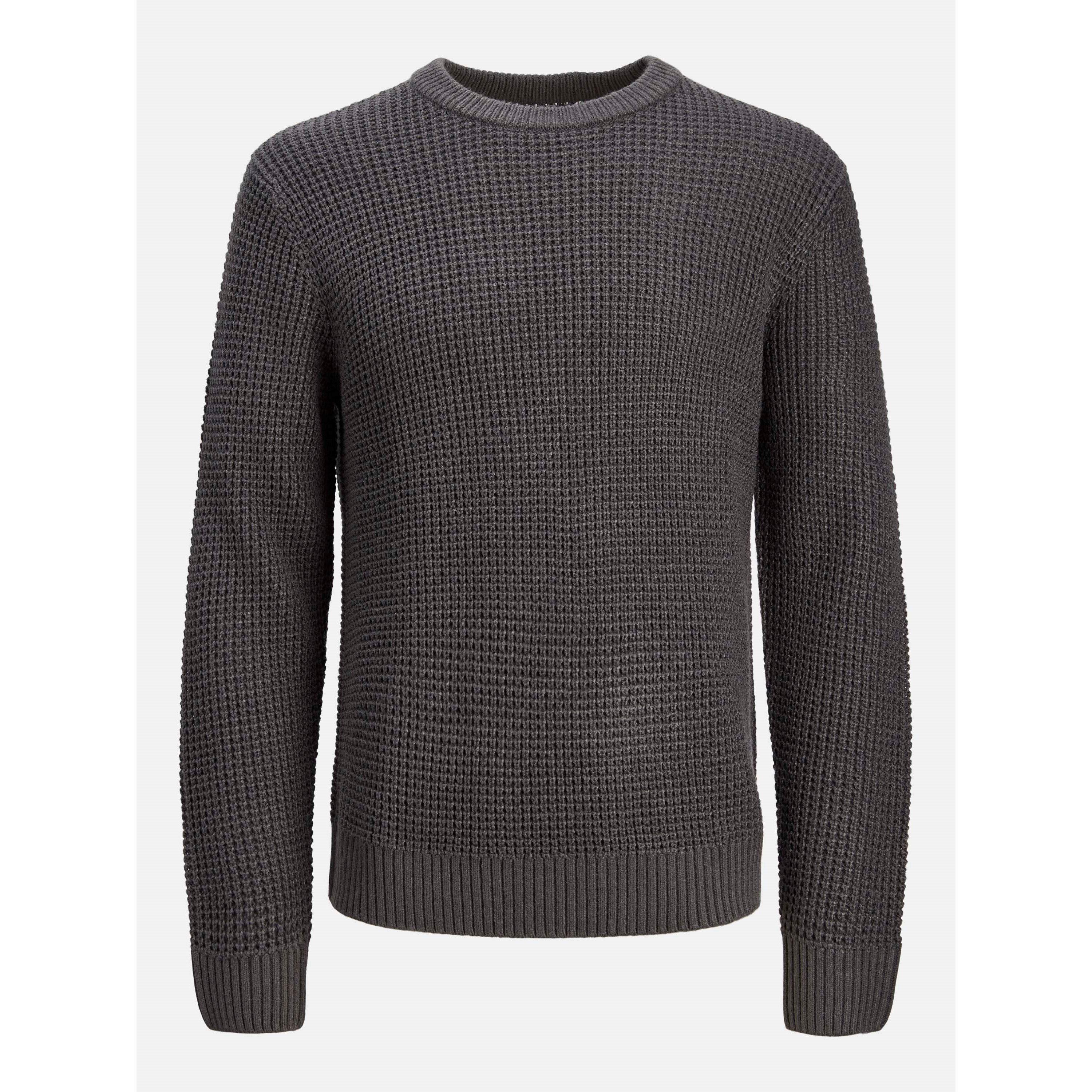 Jack And Jones Men's Knitted Crew Neck Jumper - Asphalt - 2XL